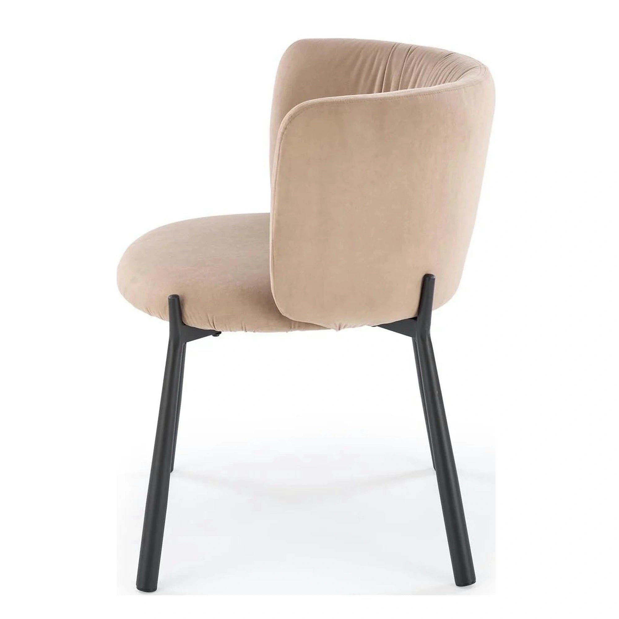 Scaun K531, bej/negru, stofa catifelata/metal, 60x58x76 cm