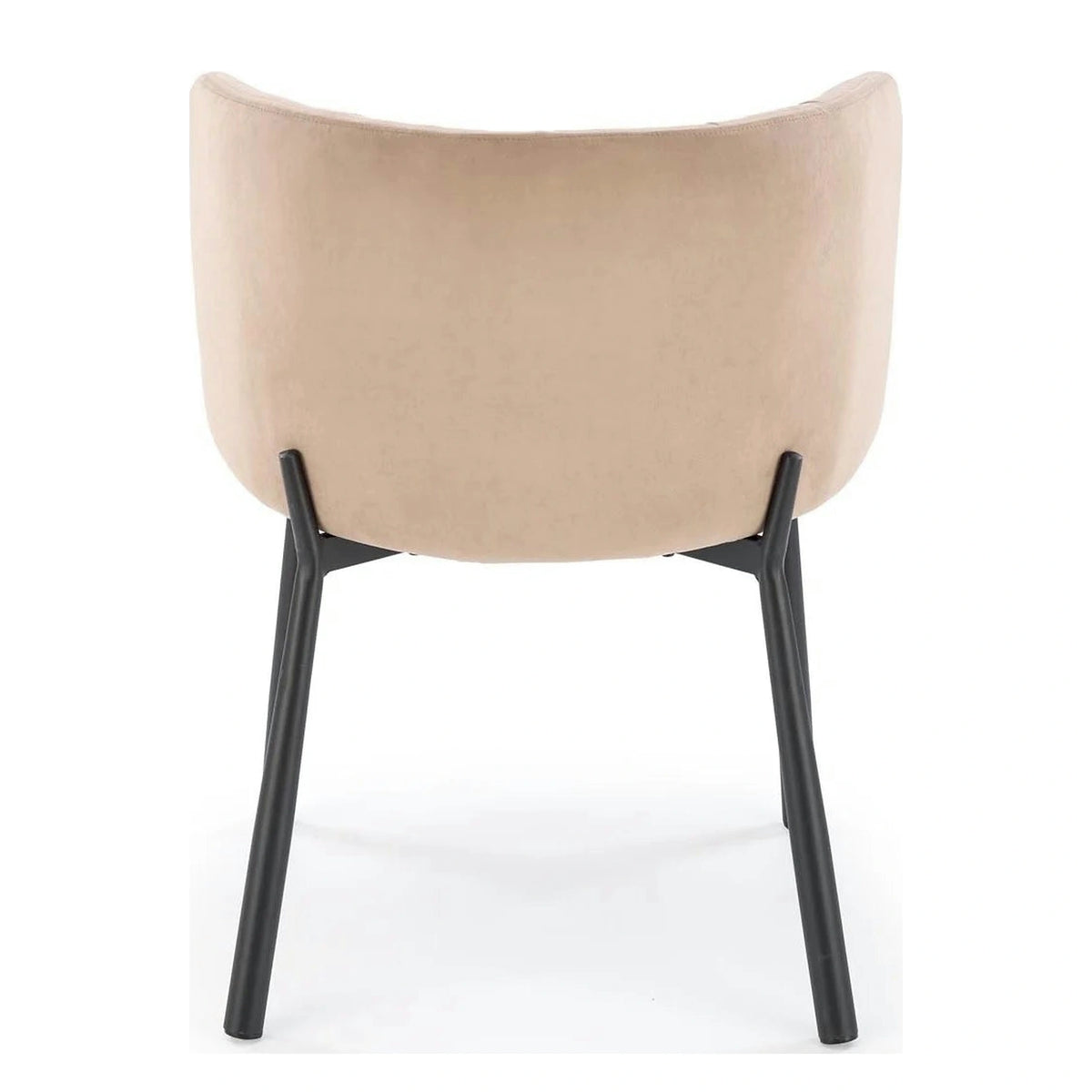 Scaun K531, bej/negru, stofa catifelata/metal, 60x58x76 cm