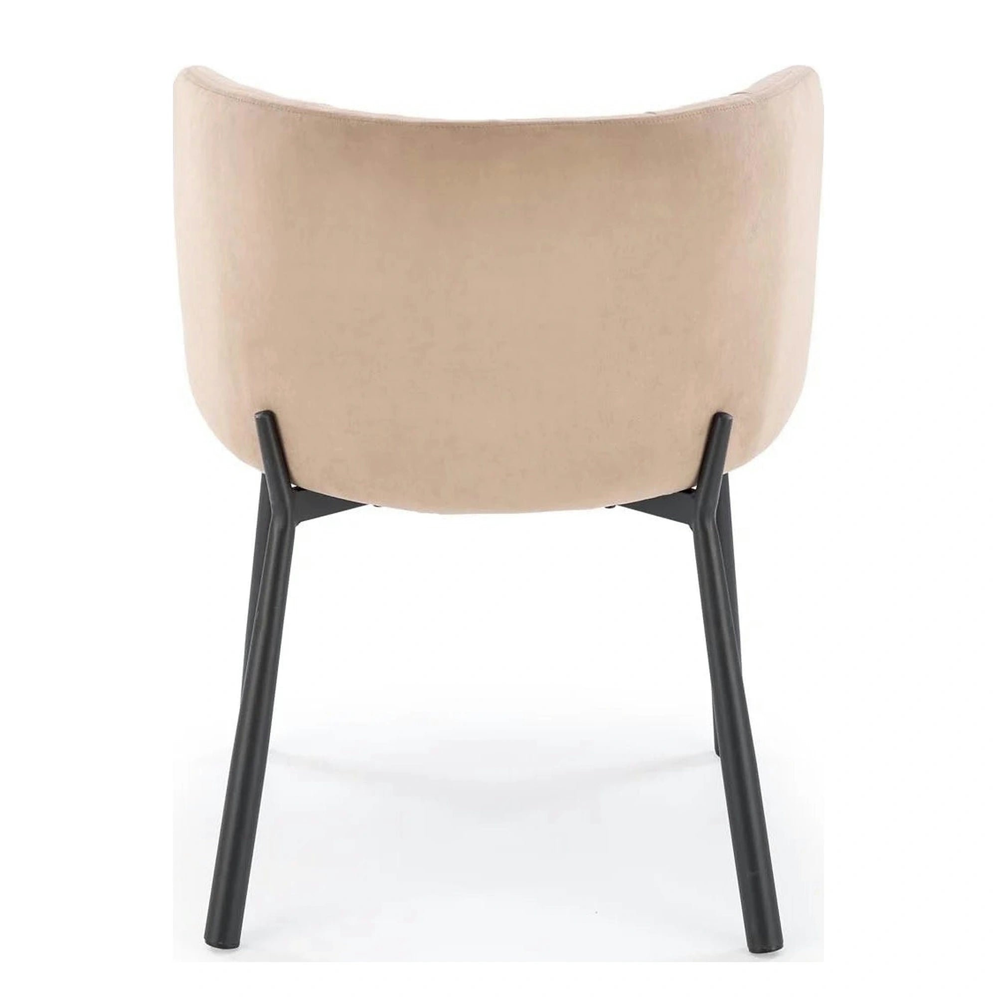 Scaun K531, bej/negru, stofa catifelata/metal, 60x58x76 cm