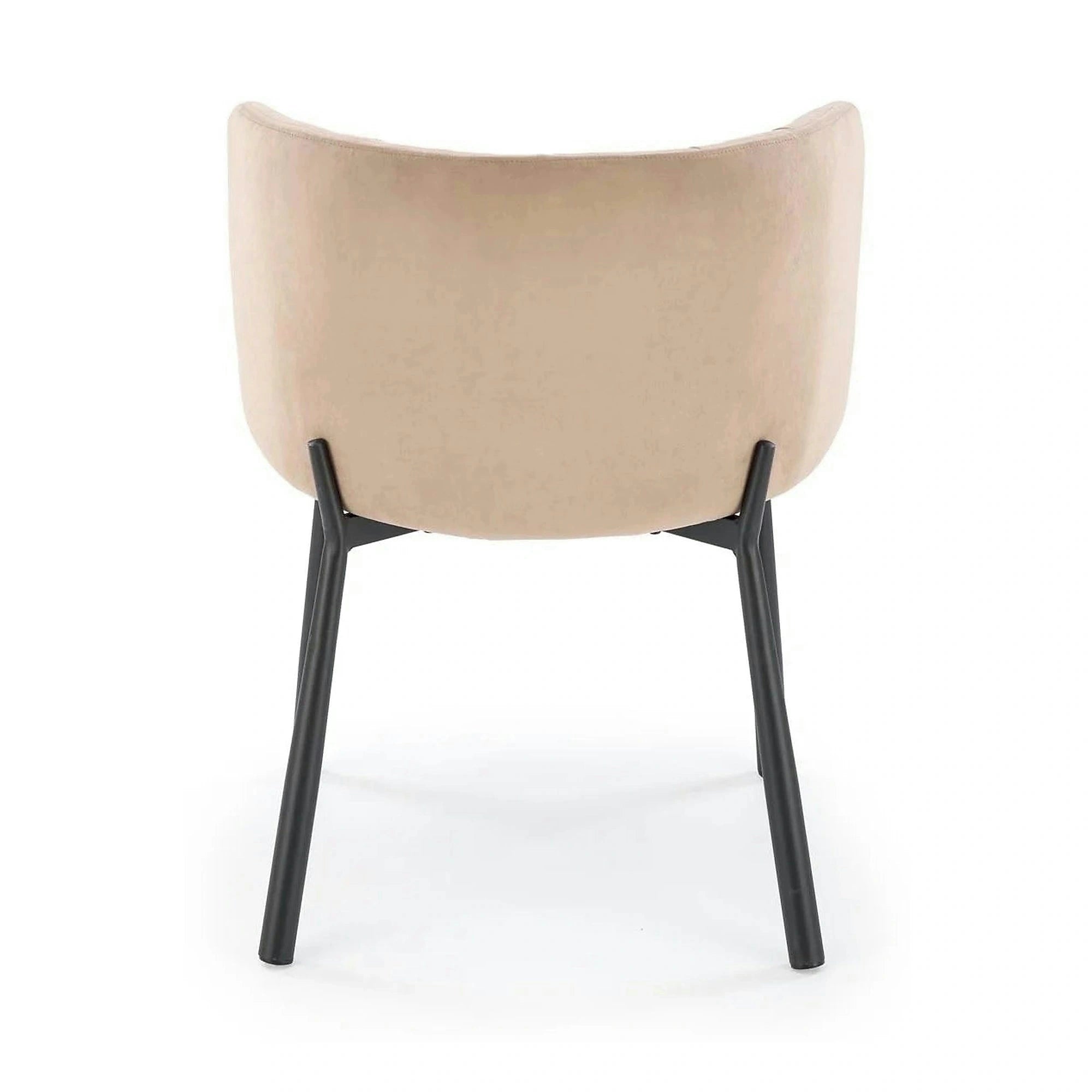 Scaun K531, bej/negru, stofa catifelata/metal, 60x58x76 cm