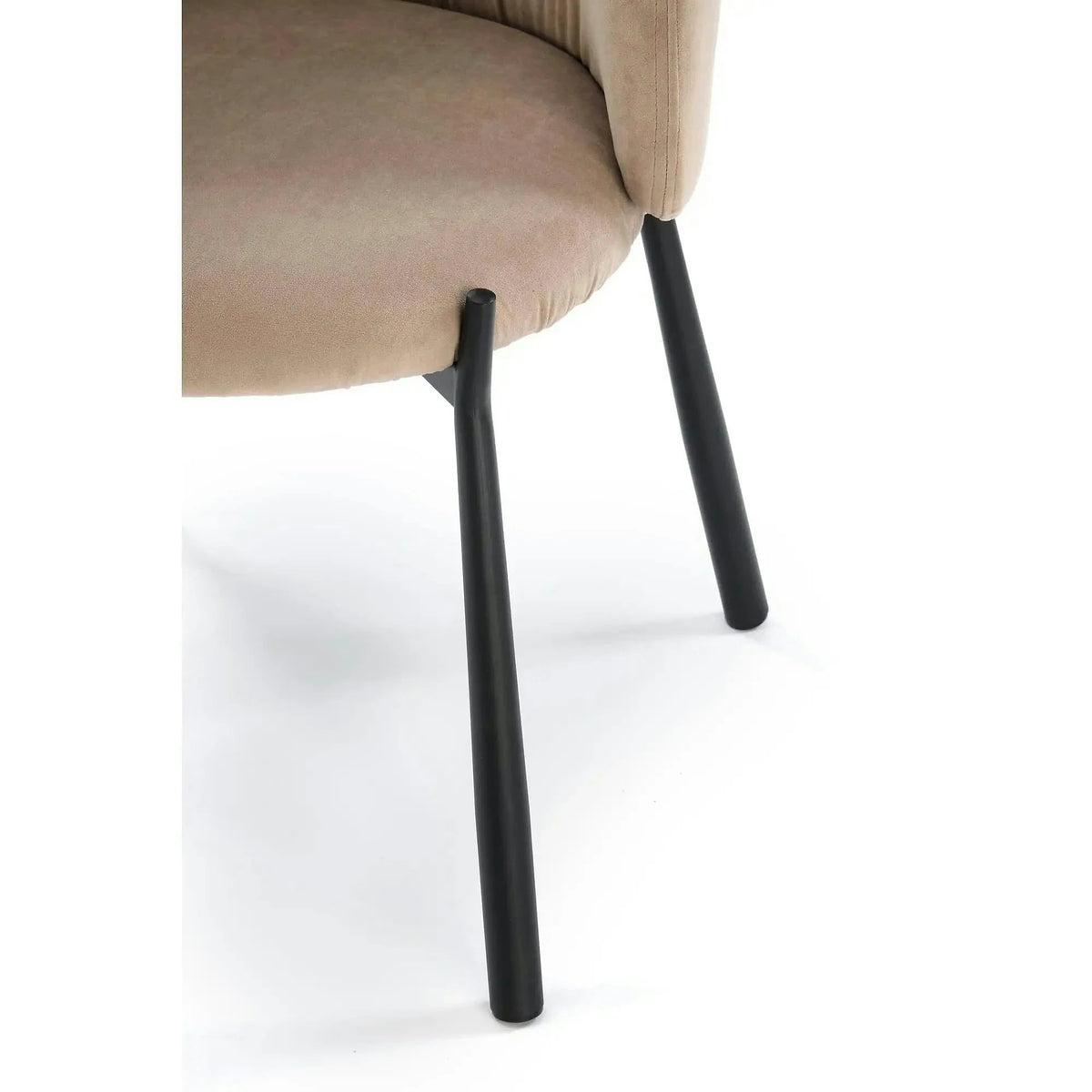 Scaun K531, bej/negru, stofa catifelata/metal, 60x58x76 cm