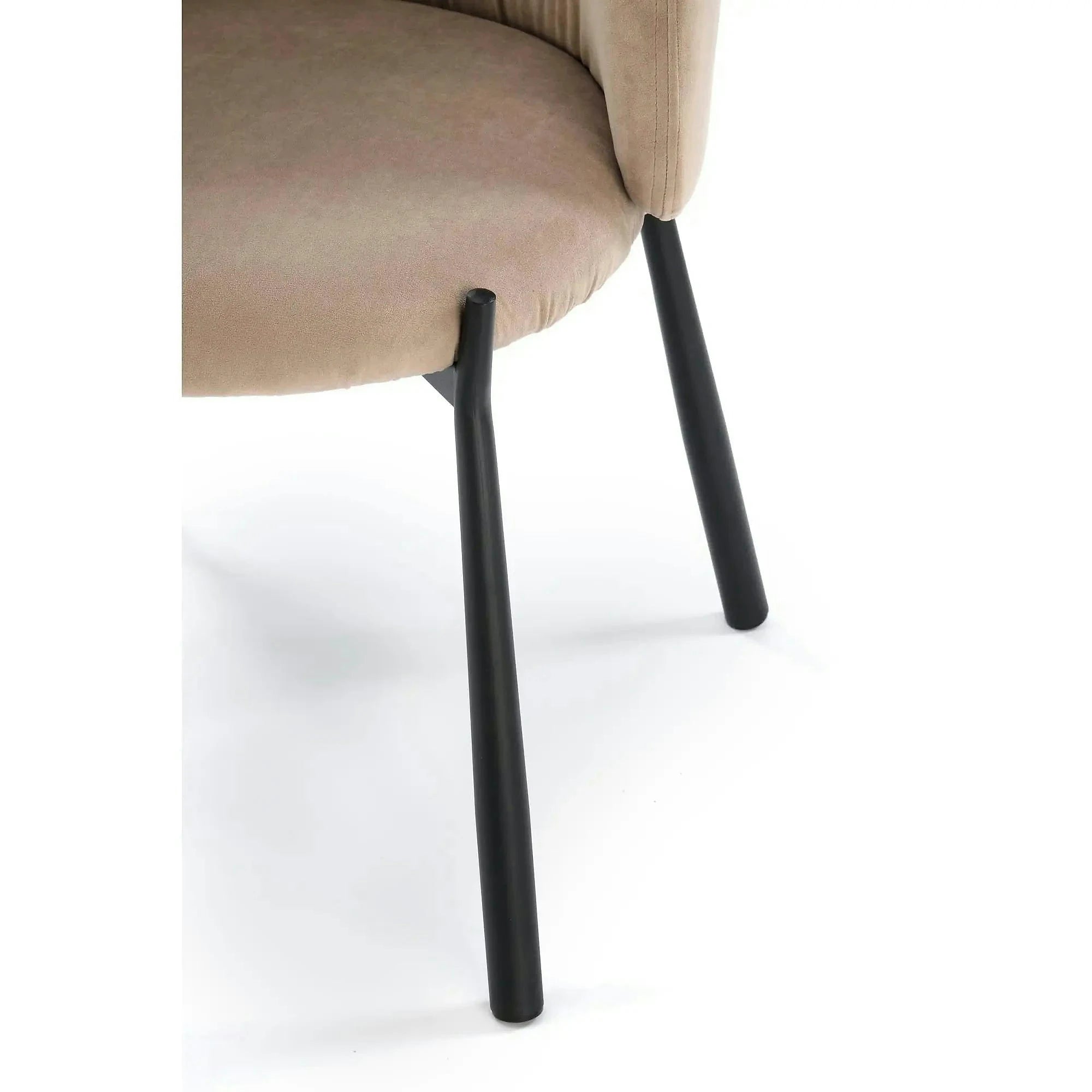 Scaun K531, bej/negru, stofa catifelata/metal, 60x58x76 cm