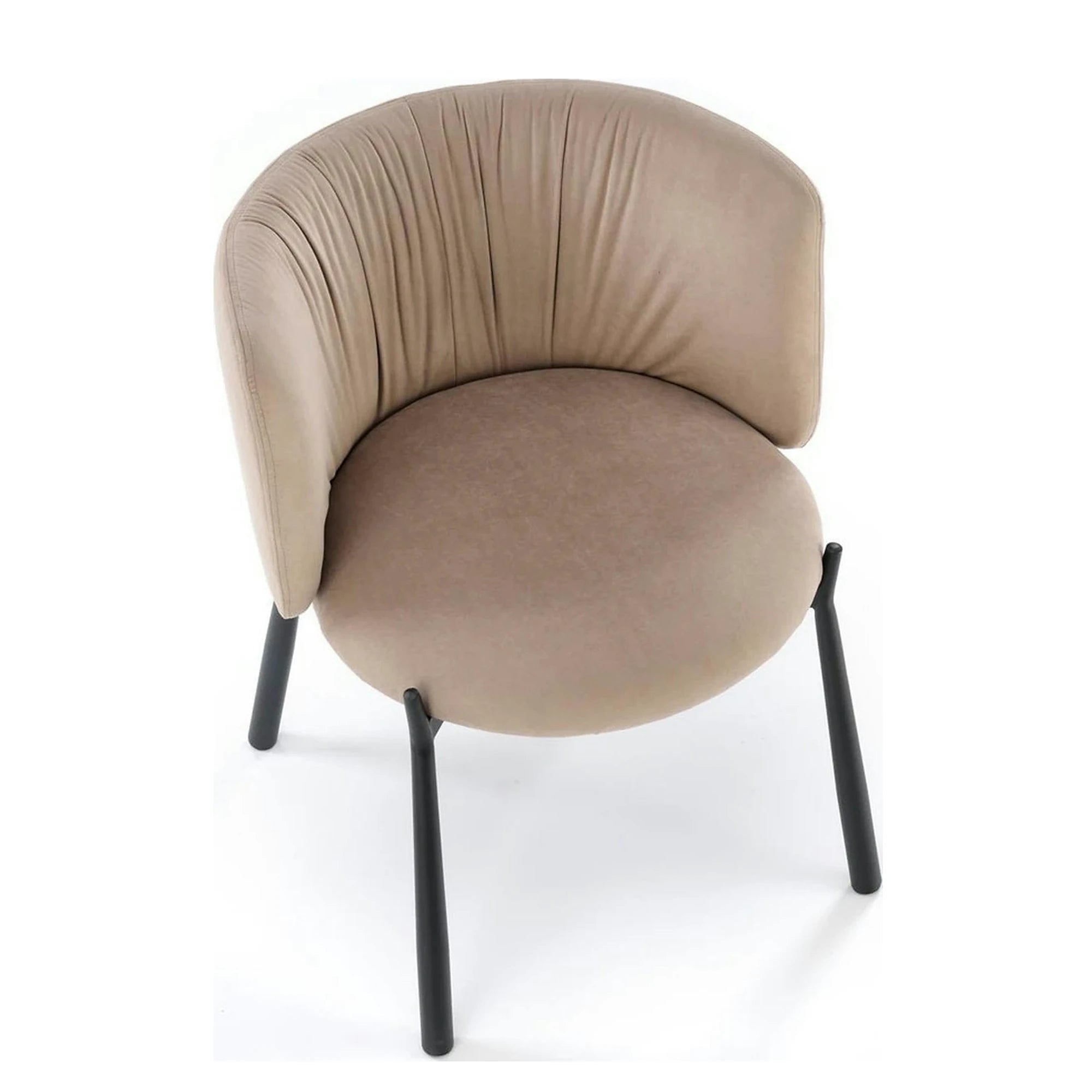 Scaun K531, bej/negru, stofa catifelata/metal, 60x58x76 cm