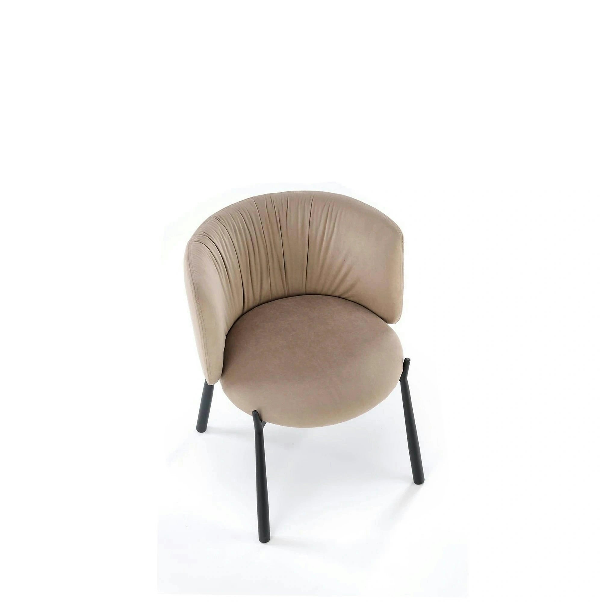 Scaun K531, bej/negru, stofa catifelata/metal, 60x58x76 cm