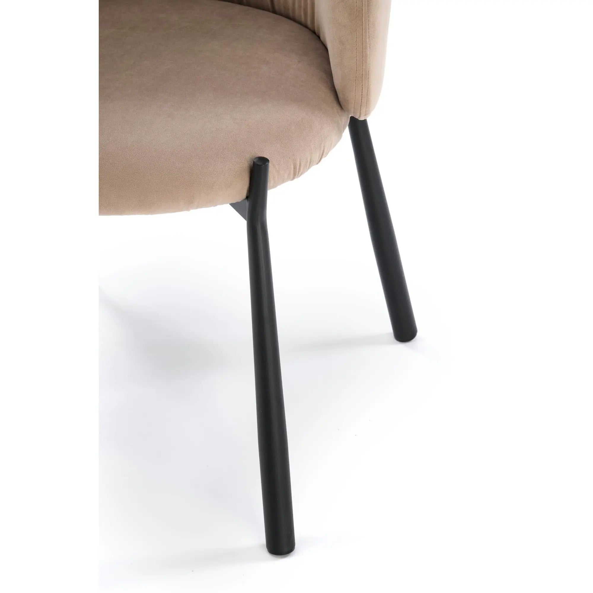 Scaun K531, bej/negru, stofa catifelata/metal, 60x58x76 cm