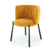 Scaun K531, galben mustar/negru, stofa catifelata/metal, 60x58x76 cm
