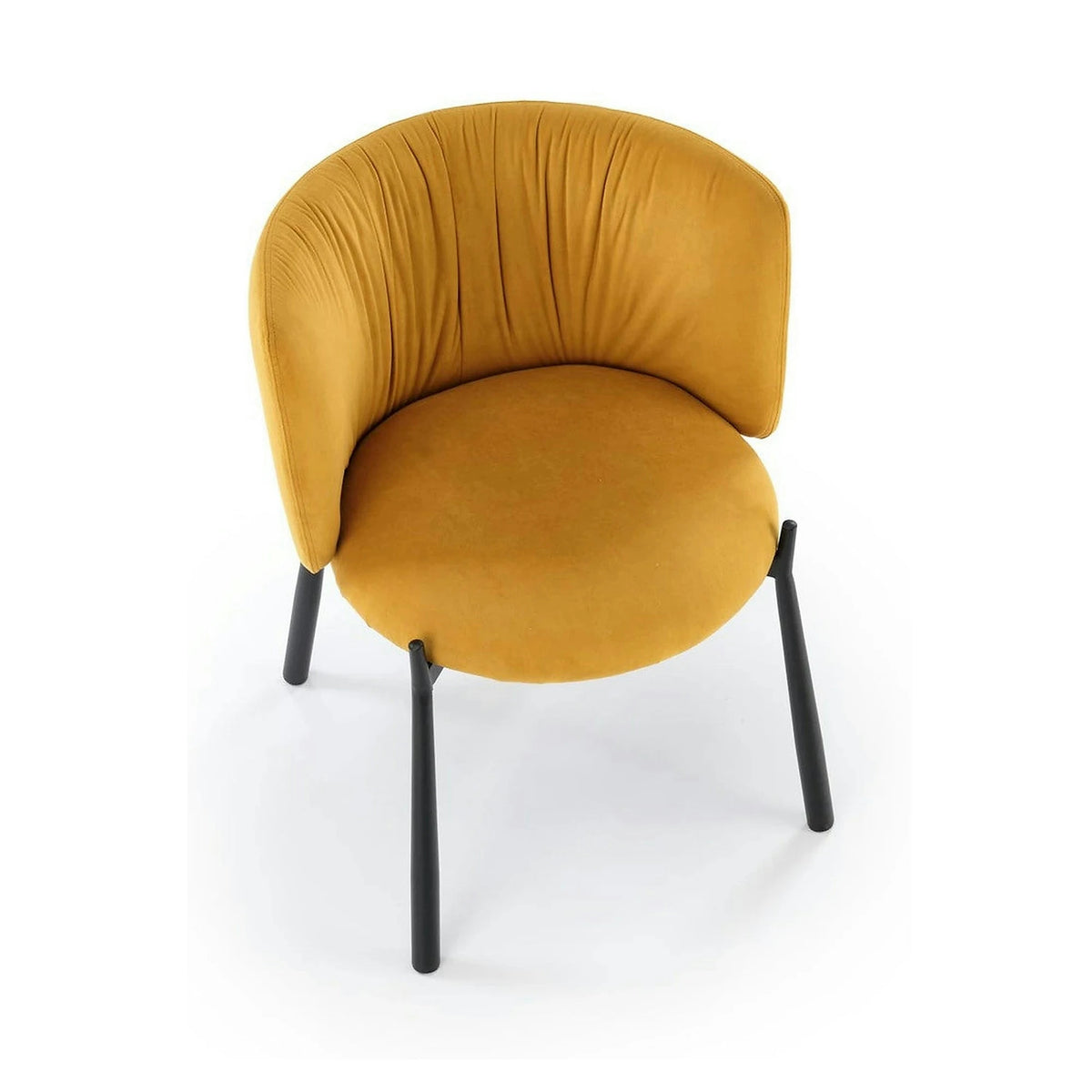 Scaun K531, galben mustar/negru, stofa catifelata/metal, 60x58x76 cm