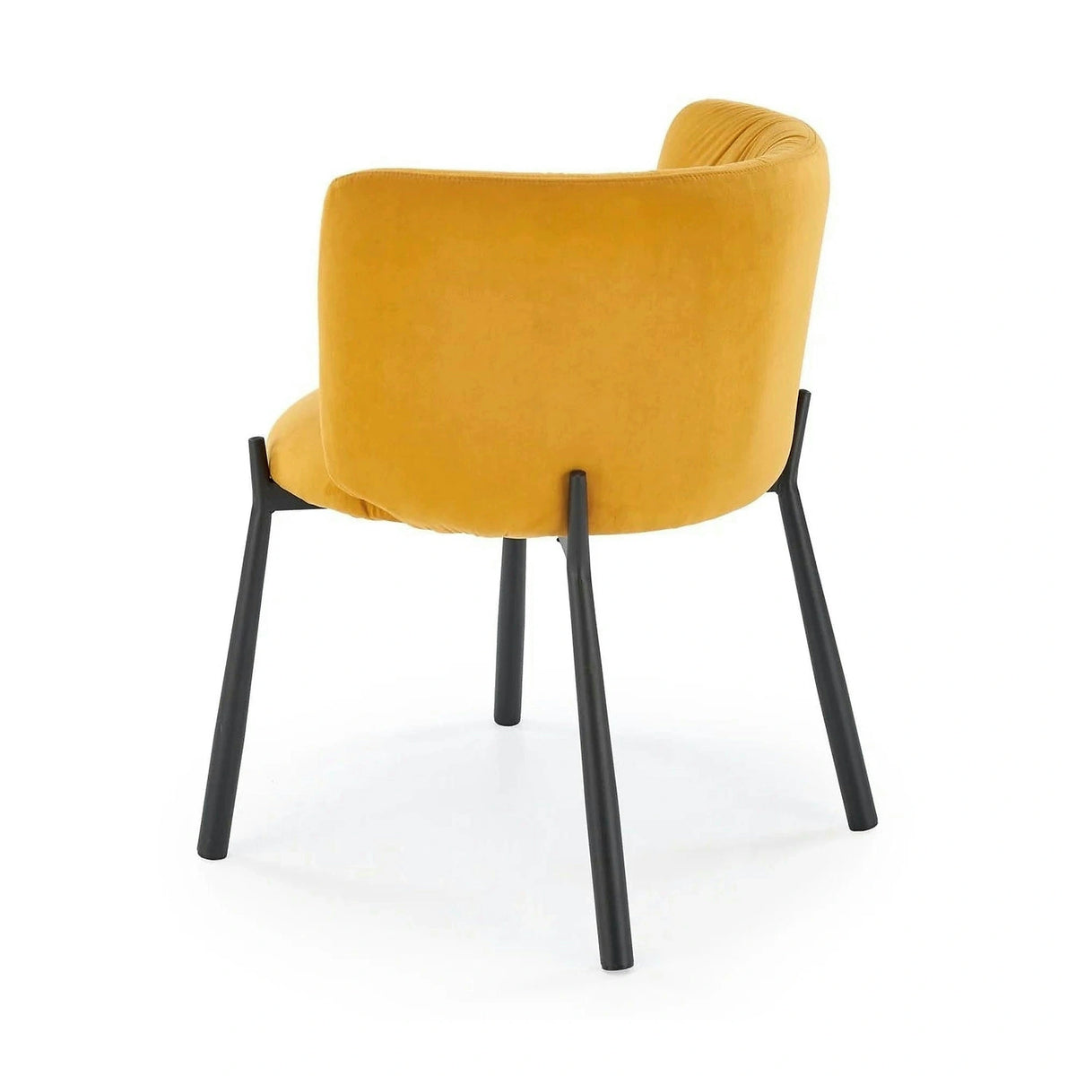 Scaun K531, galben mustar/negru, stofa catifelata/metal, 60x58x76 cm