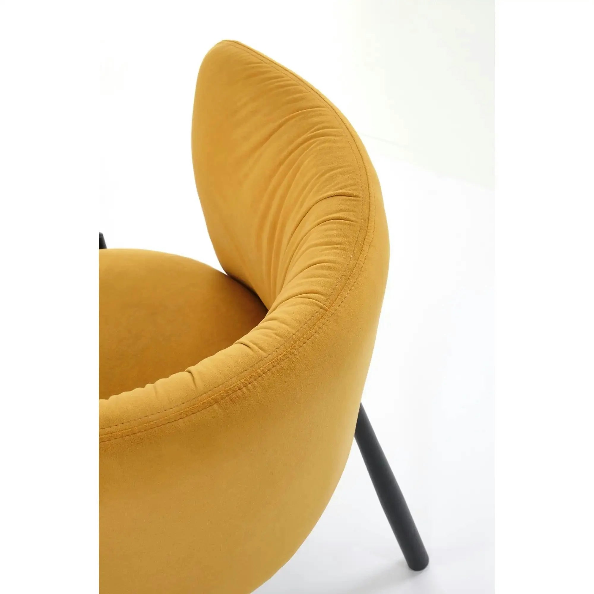 Scaun K531, galben mustar/negru, stofa catifelata/metal, 60x58x76 cm