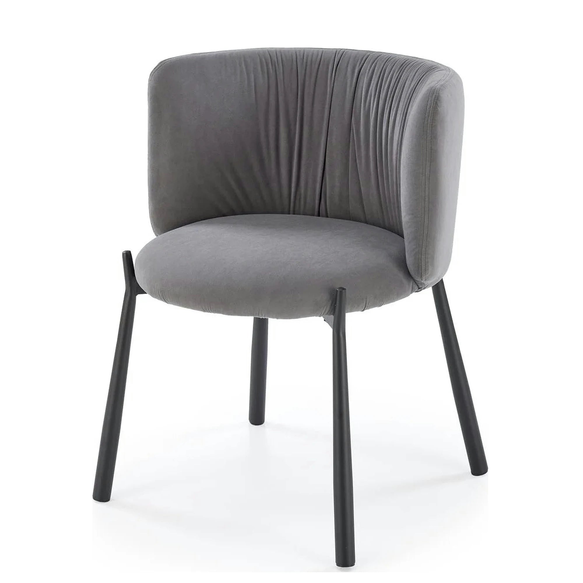 Scaun K531, gri/negru, stofa catifelata/metal, 60x58x76 cm