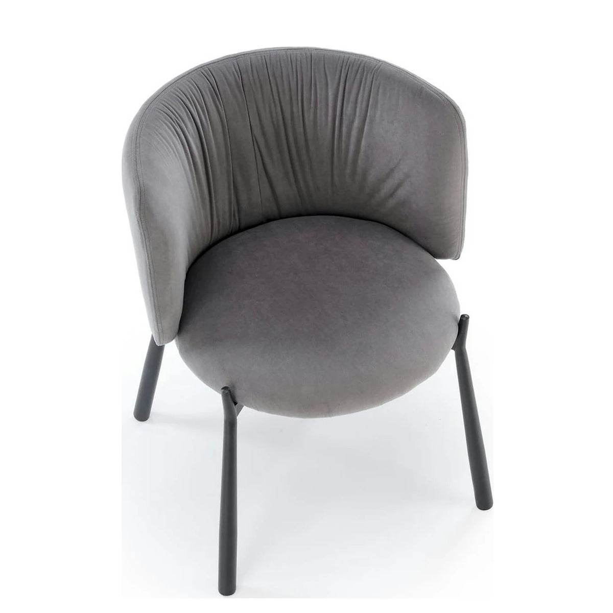 Scaun K531, gri/negru, stofa catifelata/metal, 60x58x76 cm