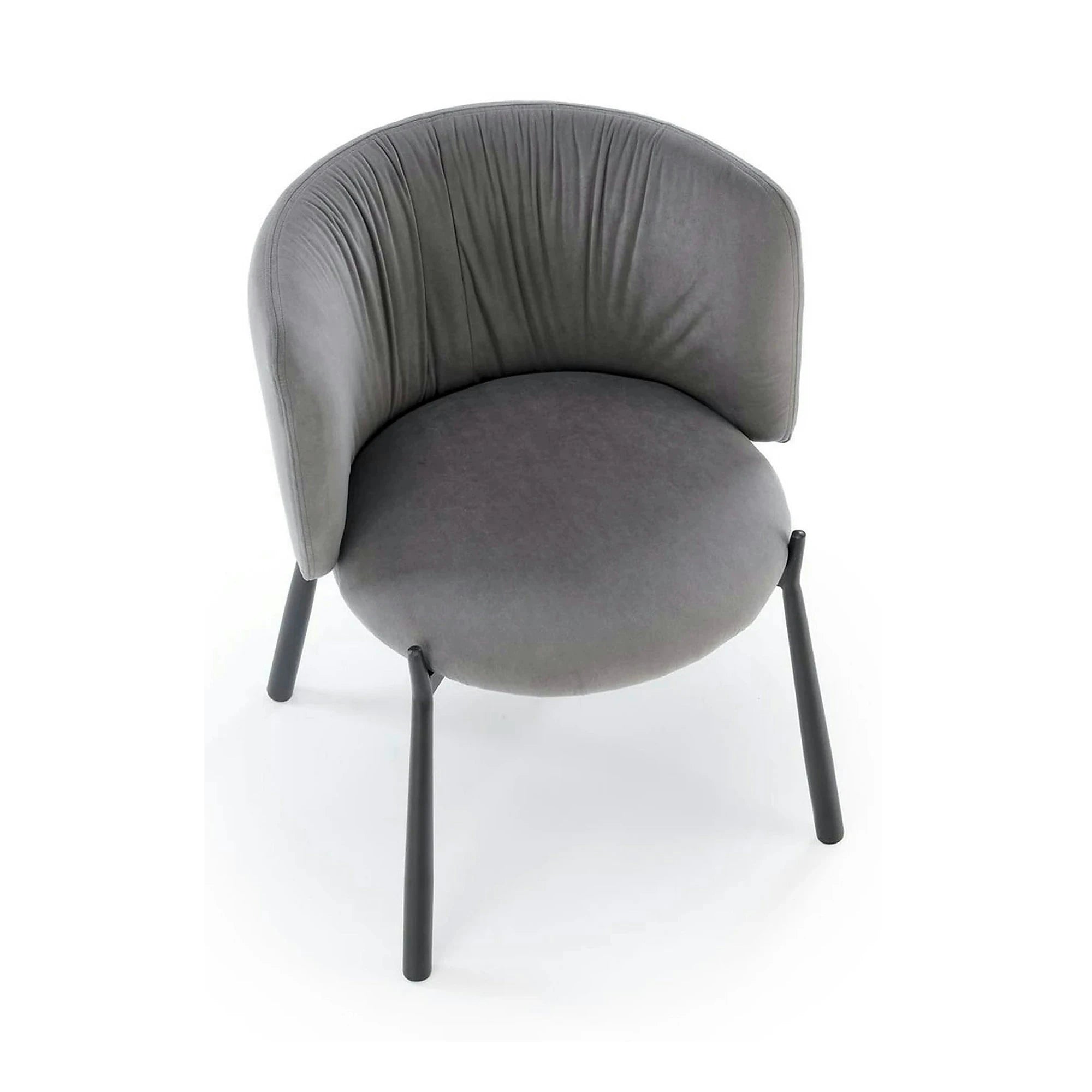 Scaun K531, gri/negru, stofa catifelata/metal, 60x58x76 cm