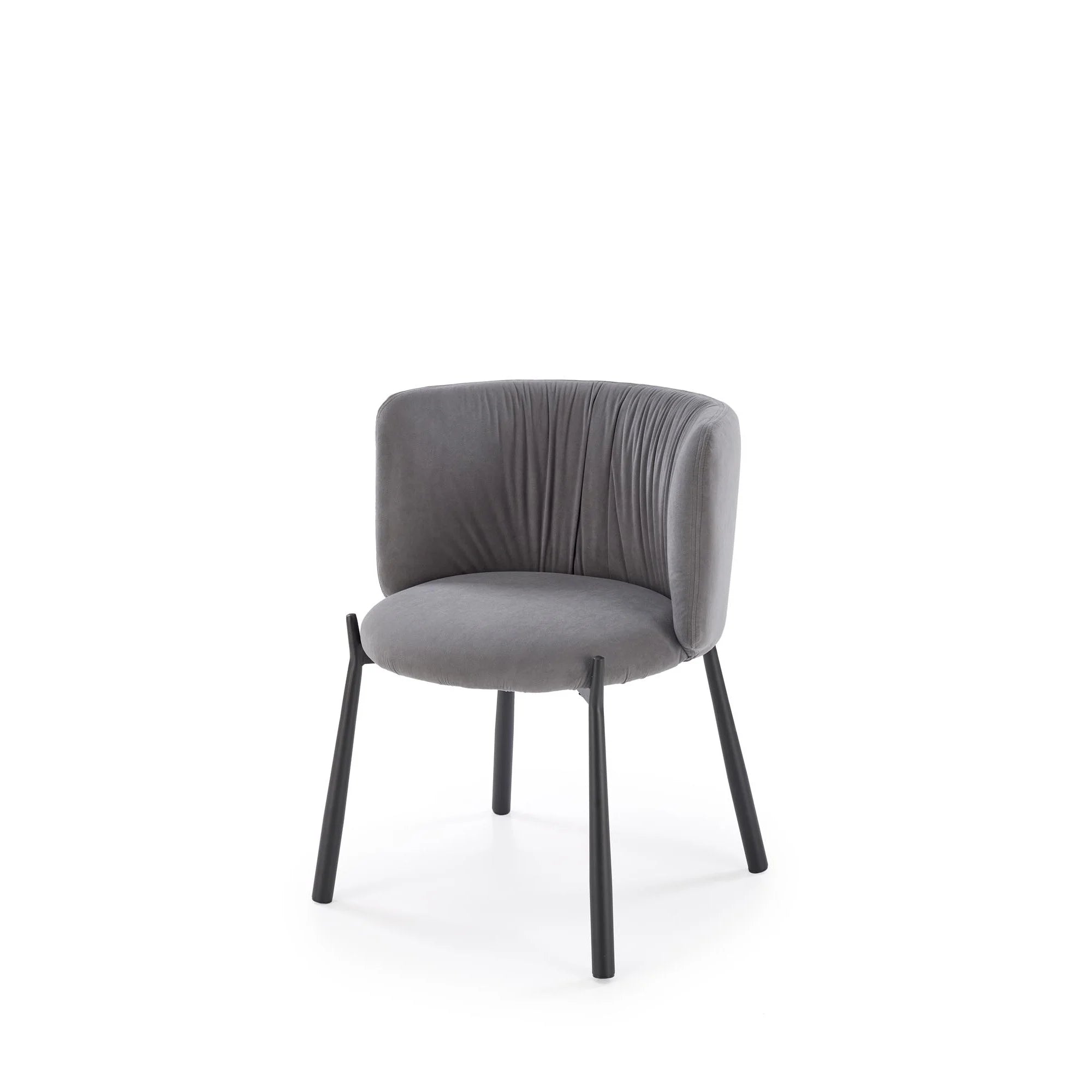 Scaun K531, gri/negru, stofa catifelata/metal, 60x58x76 cm