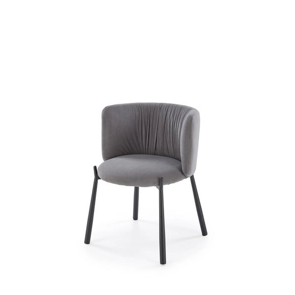Scaun K531, gri/negru, stofa catifelata/metal, 60x58x76 cm