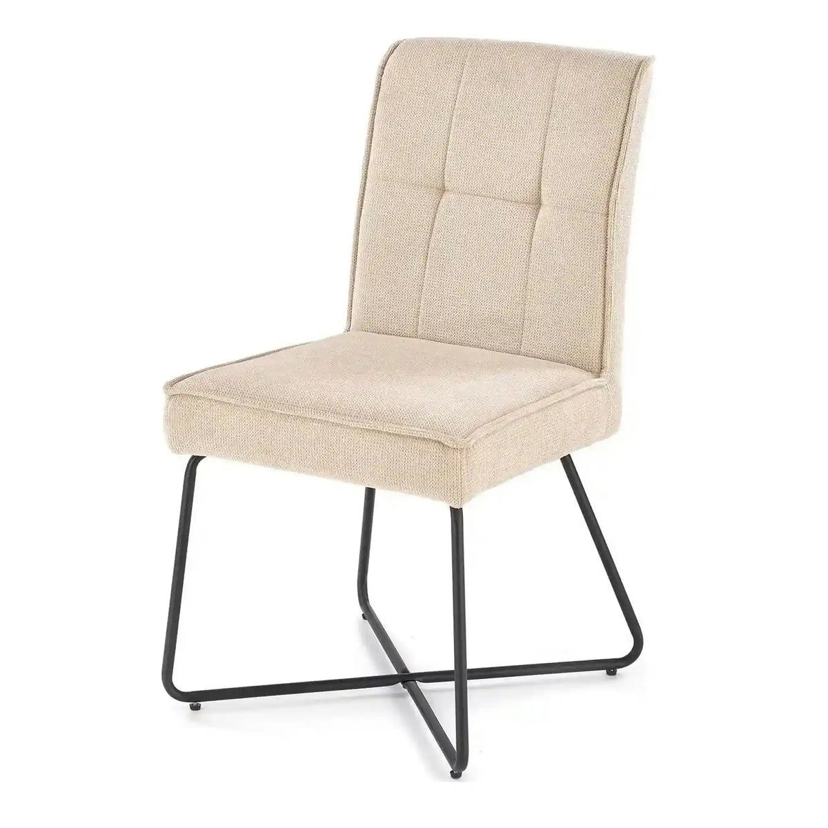 Scaun K534, bej/negru, stofa clasica/metal, 50x60x90 cm