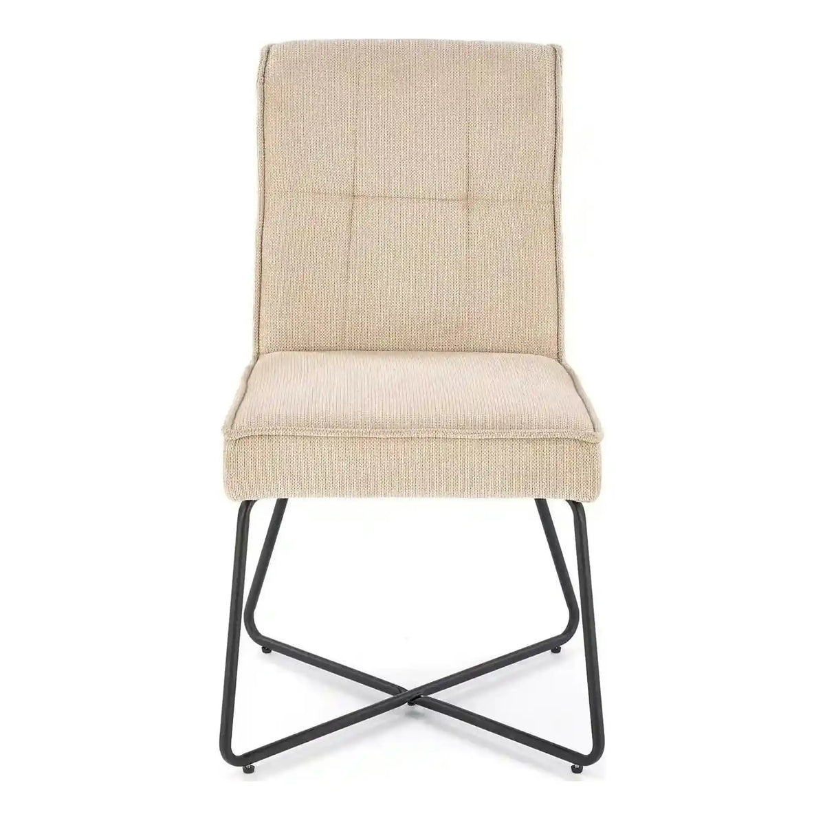Scaun K534, bej/negru, stofa clasica/metal, 50x60x90 cm