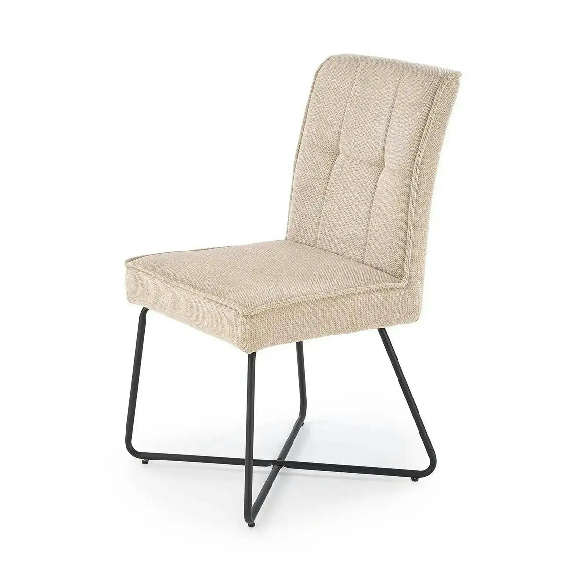 Scaun K534, bej/negru, stofa clasica/metal, 50x60x90 cm