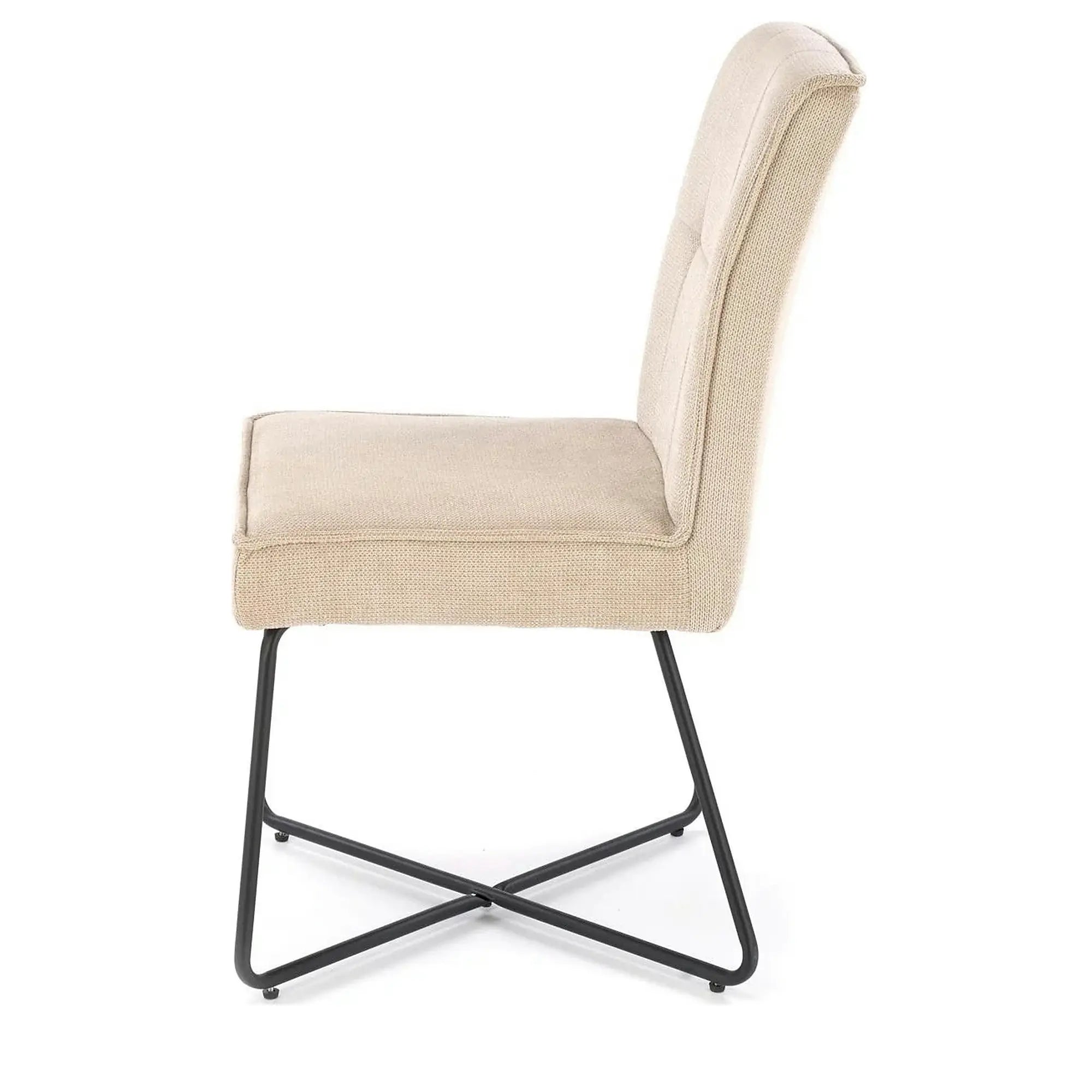 Scaun K534, bej/negru, stofa clasica/metal, 50x60x90 cm
