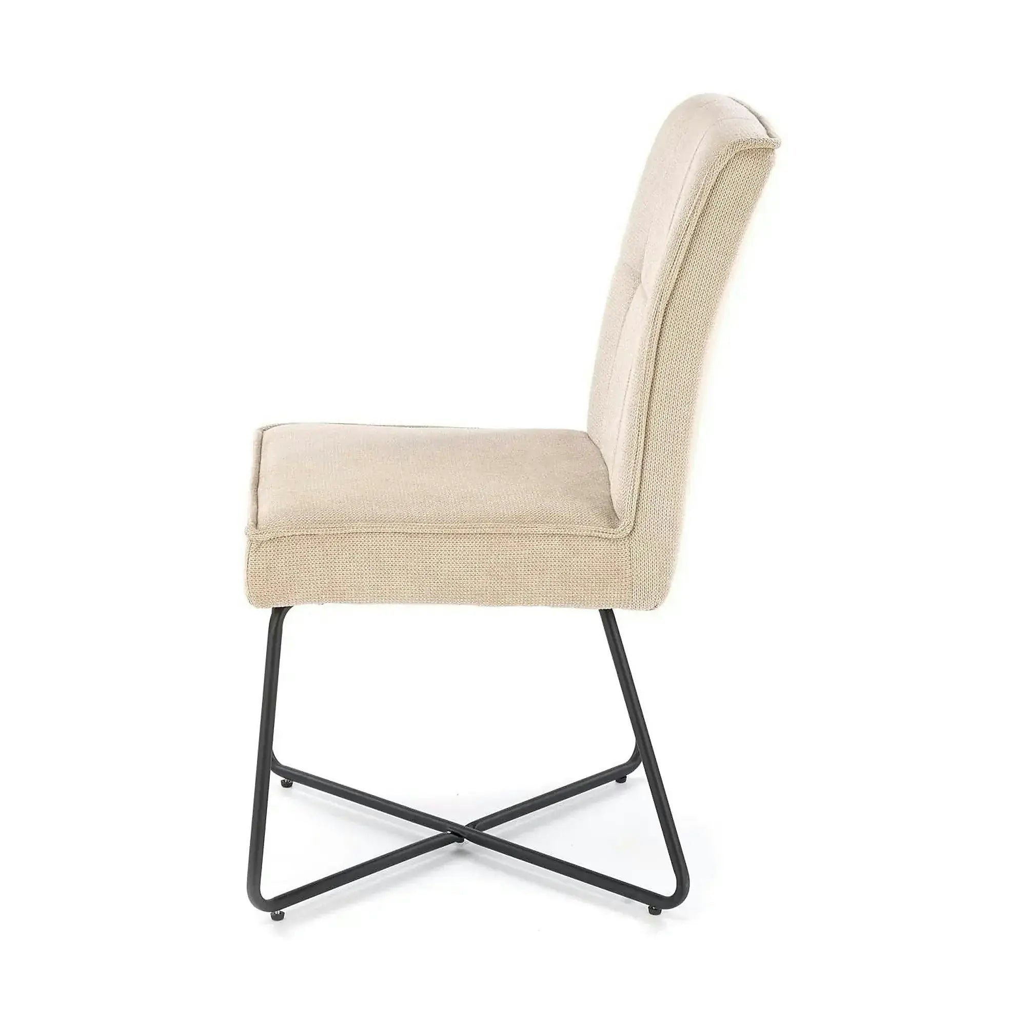 Scaun K534, bej/negru, stofa clasica/metal, 50x60x90 cm