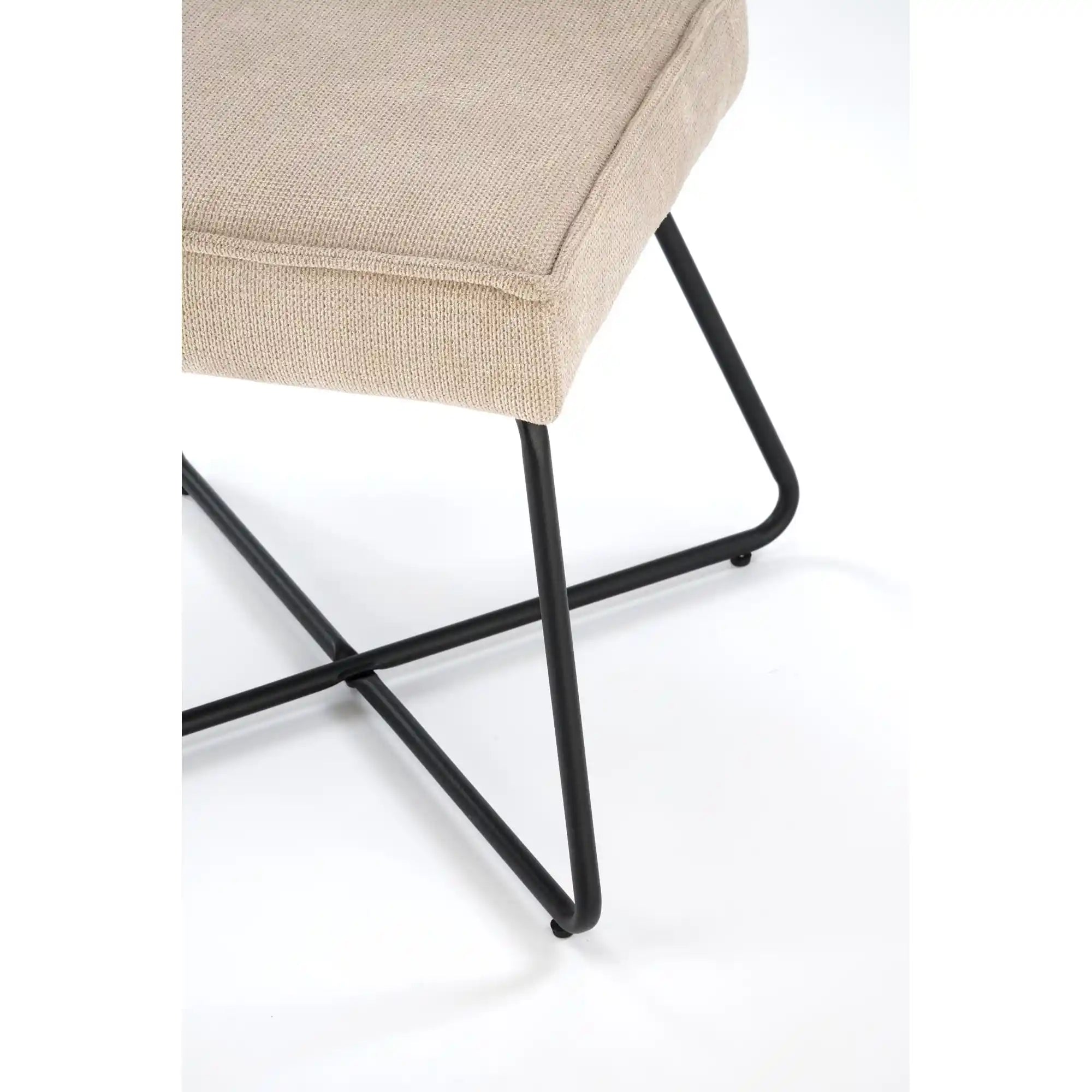 Scaun K534, bej/negru, stofa clasica/metal, 50x60x90 cm