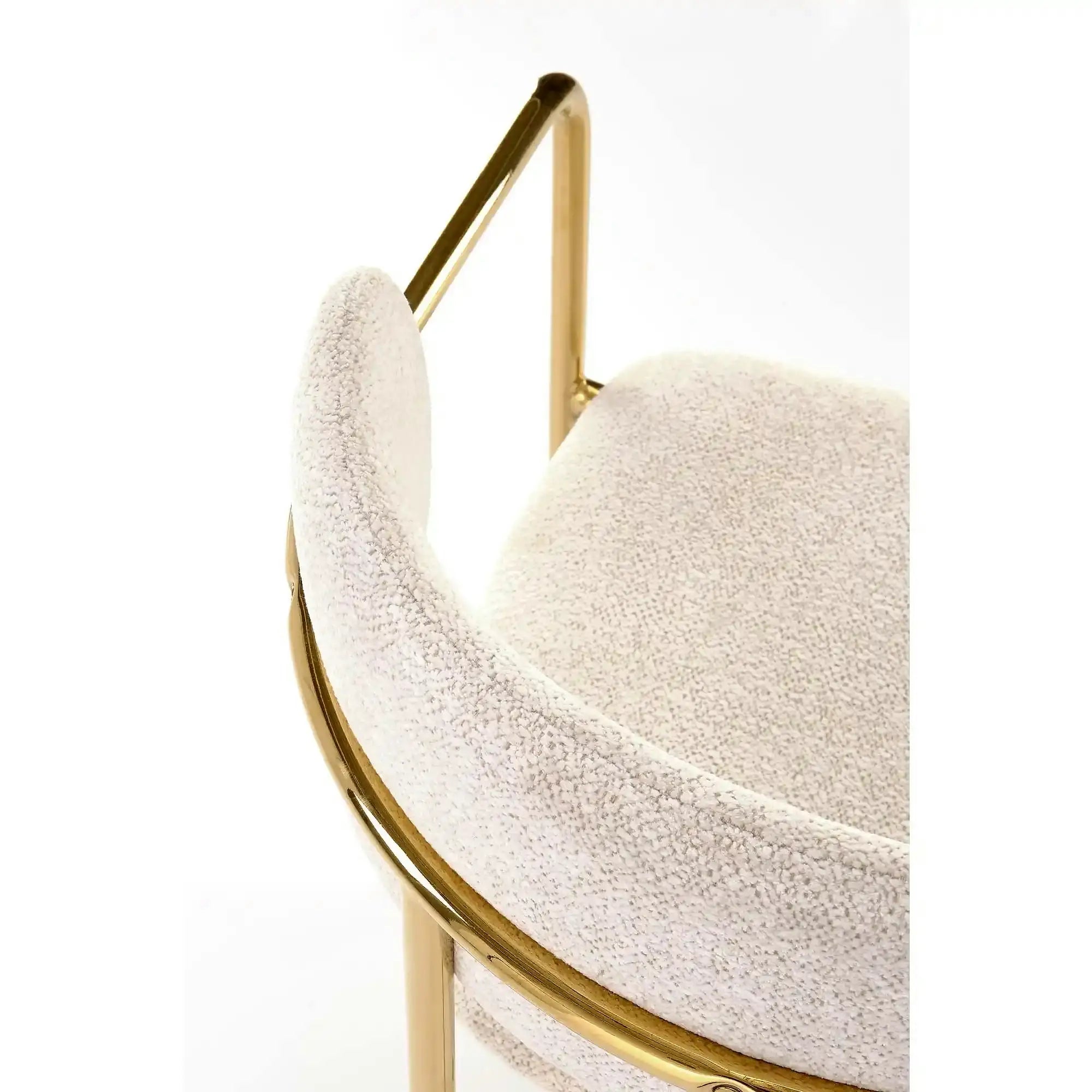 Scaun K537, crem/auriu, stofa clasica/metal, 54x56x76 cm