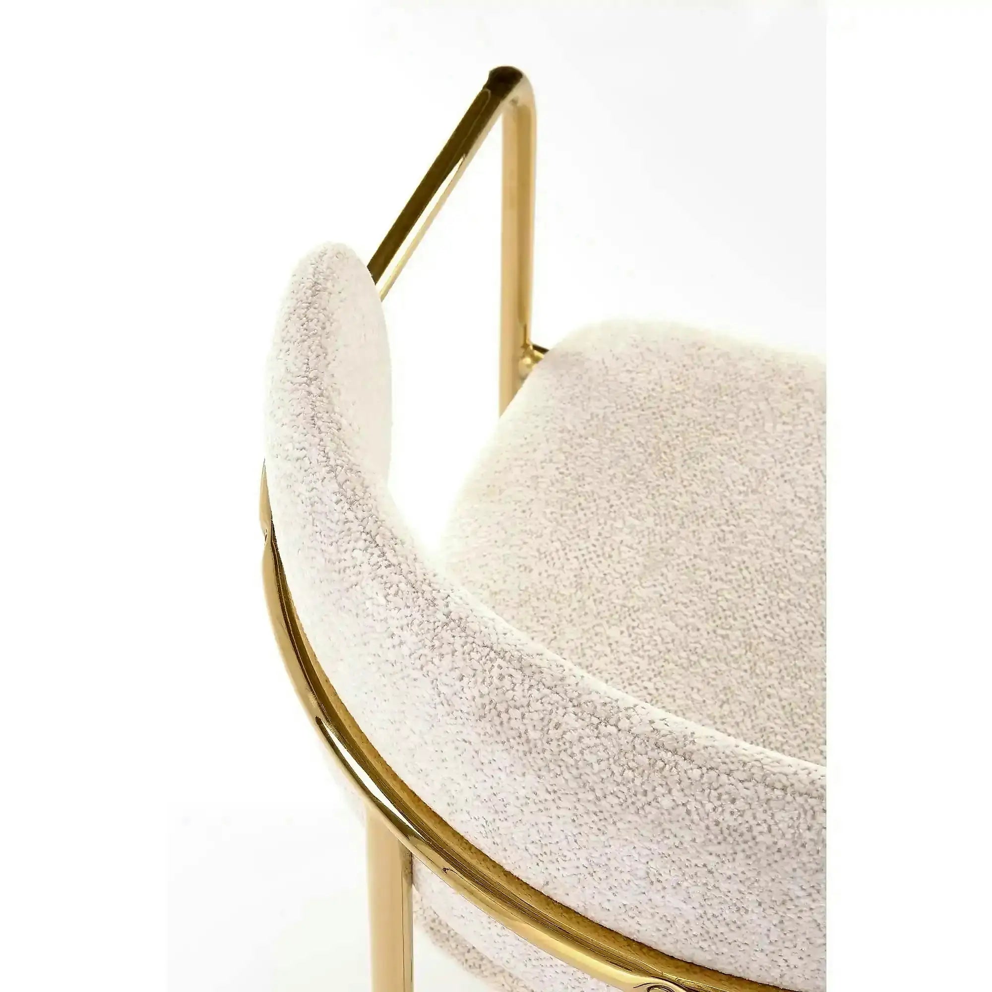 Scaun K537, crem/auriu, stofa clasica/metal, 54x56x76 cm