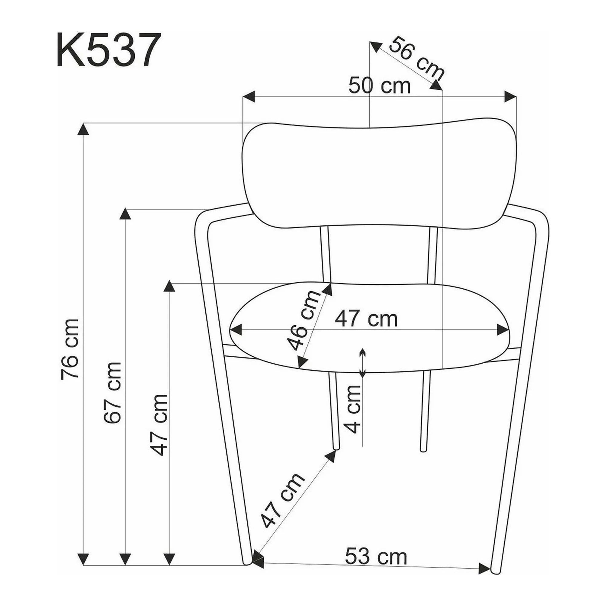Scaun K537, crem/auriu, stofa clasica/metal, 54x56x76 cm
