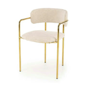 Scaun K537, crem/auriu, stofa clasica/metal, 54x56x76 cm