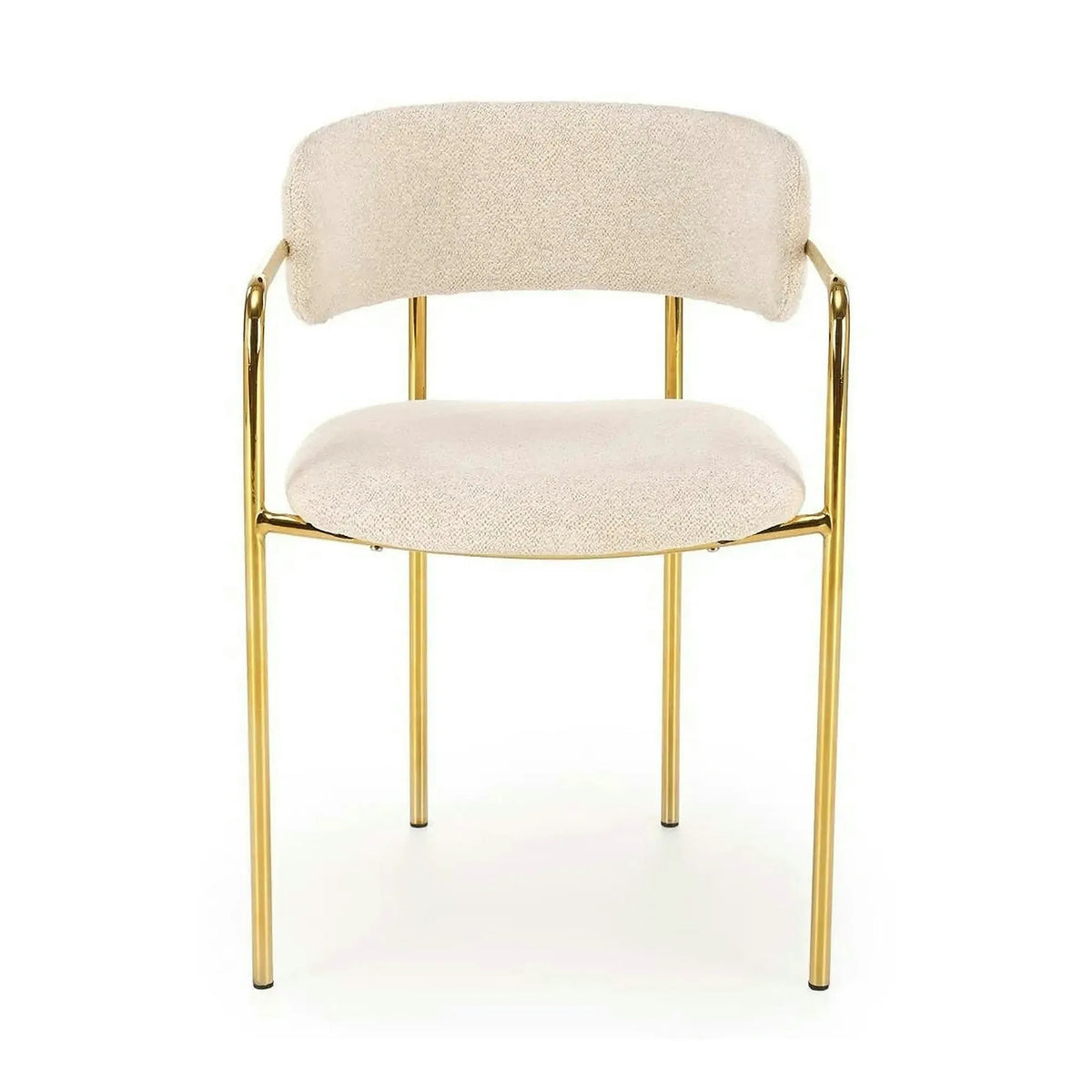 Scaun K537, crem/auriu, stofa clasica/metal, 54x56x76 cm