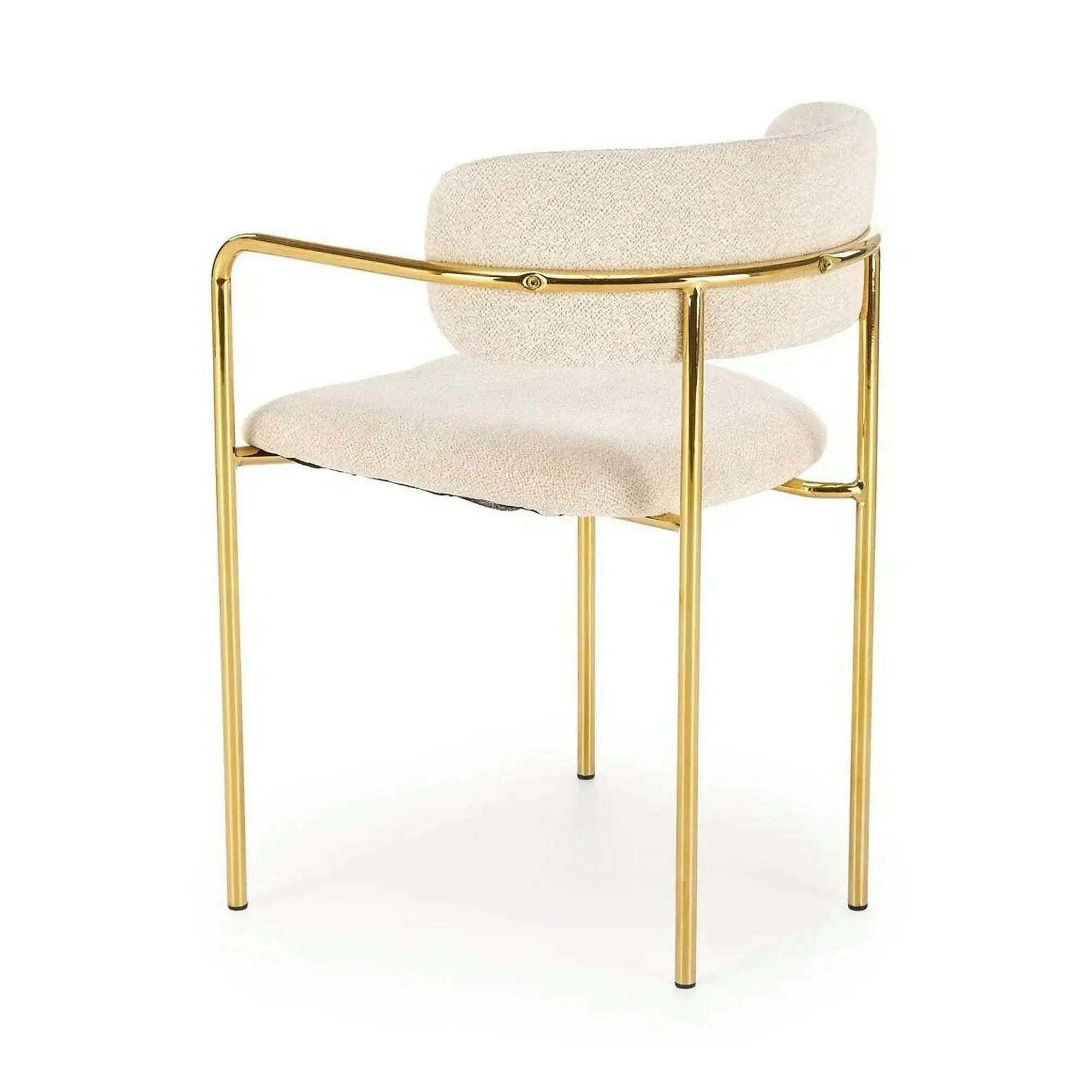 Scaun K537, crem/auriu, stofa clasica/metal, 54x56x76 cm