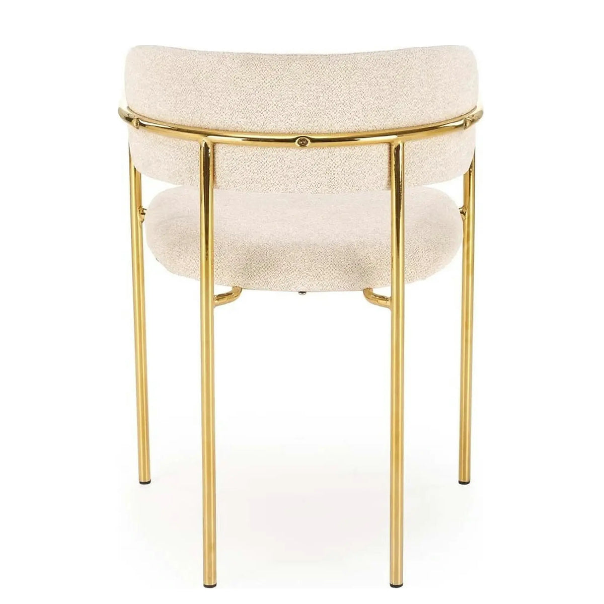 Scaun K537, crem/auriu, stofa clasica/metal, 54x56x76 cm