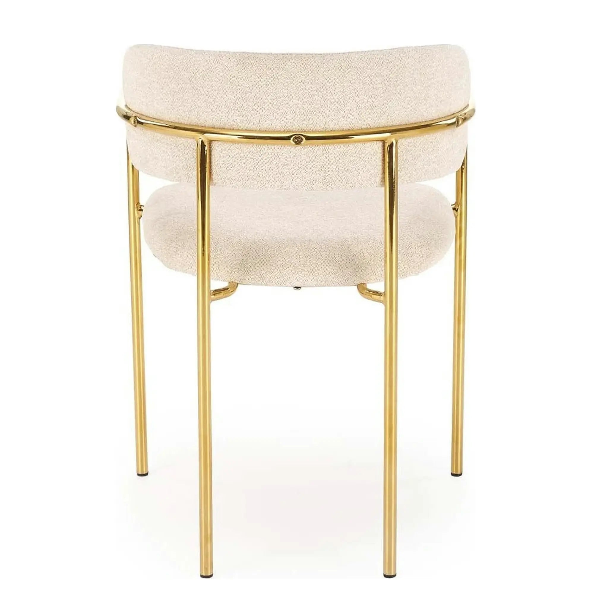 Scaun K537, crem/auriu, stofa clasica/metal, 54x56x76 cm