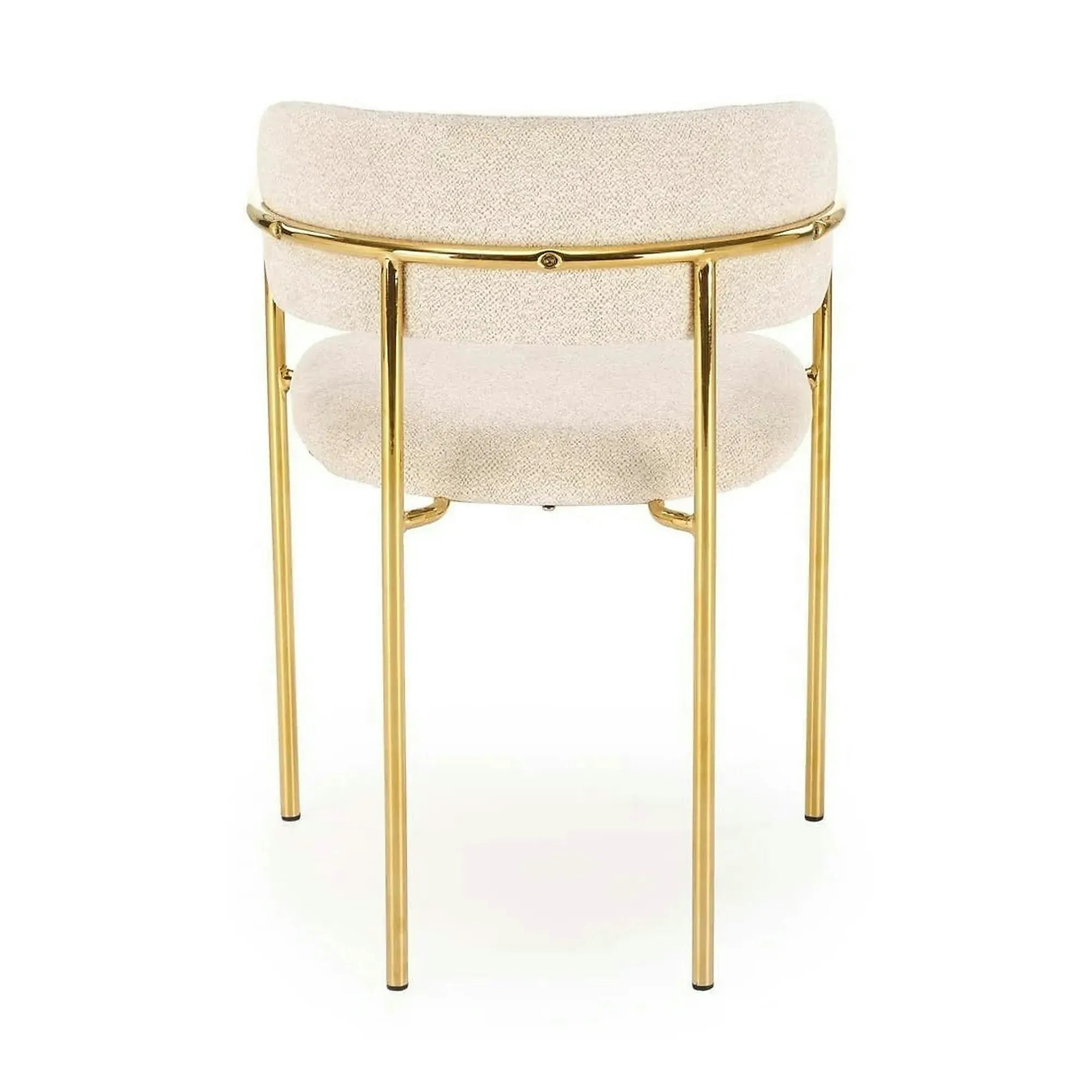 Scaun K537, crem/auriu, stofa clasica/metal, 54x56x76 cm