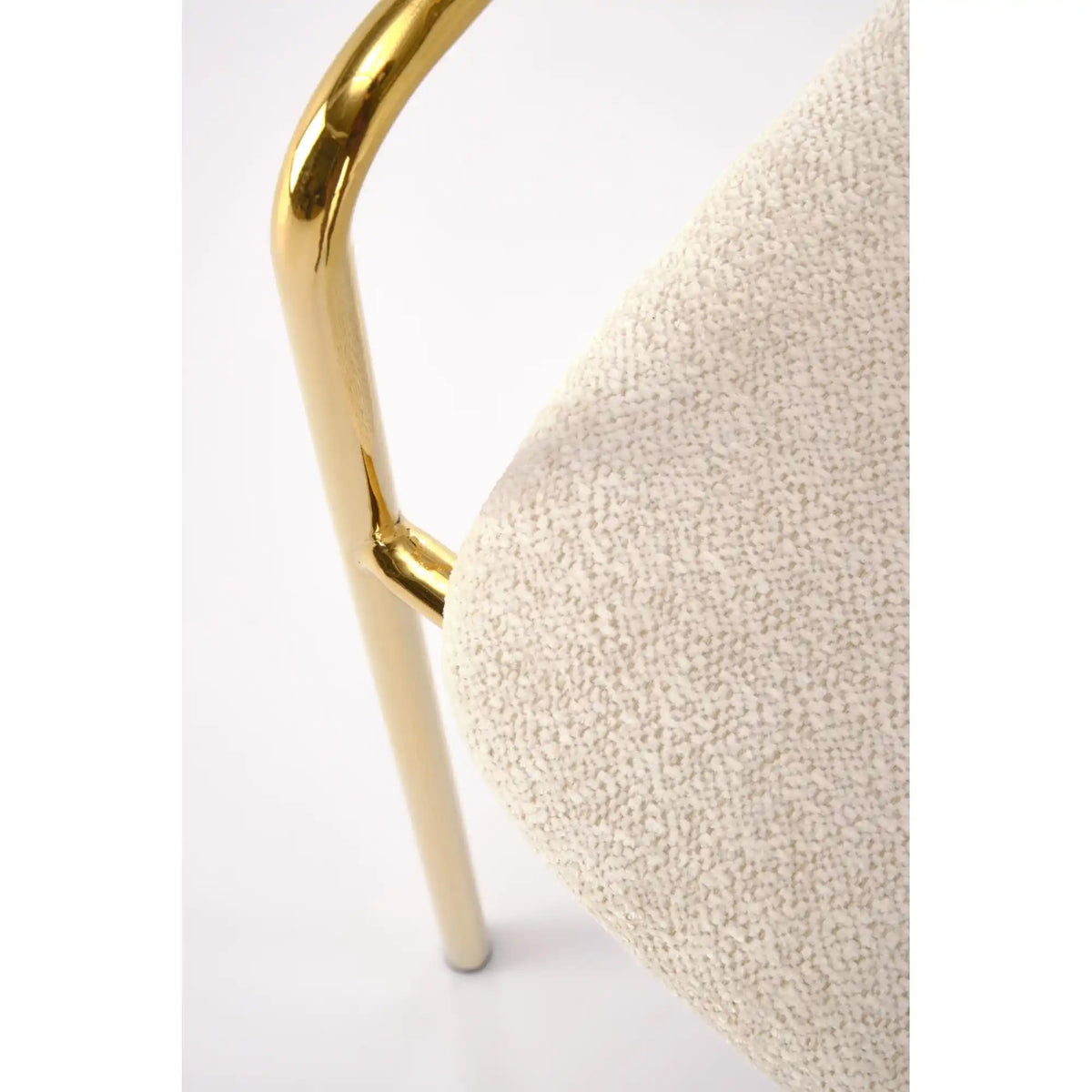 Scaun K537, crem/auriu, stofa clasica/metal, 54x56x76 cm
