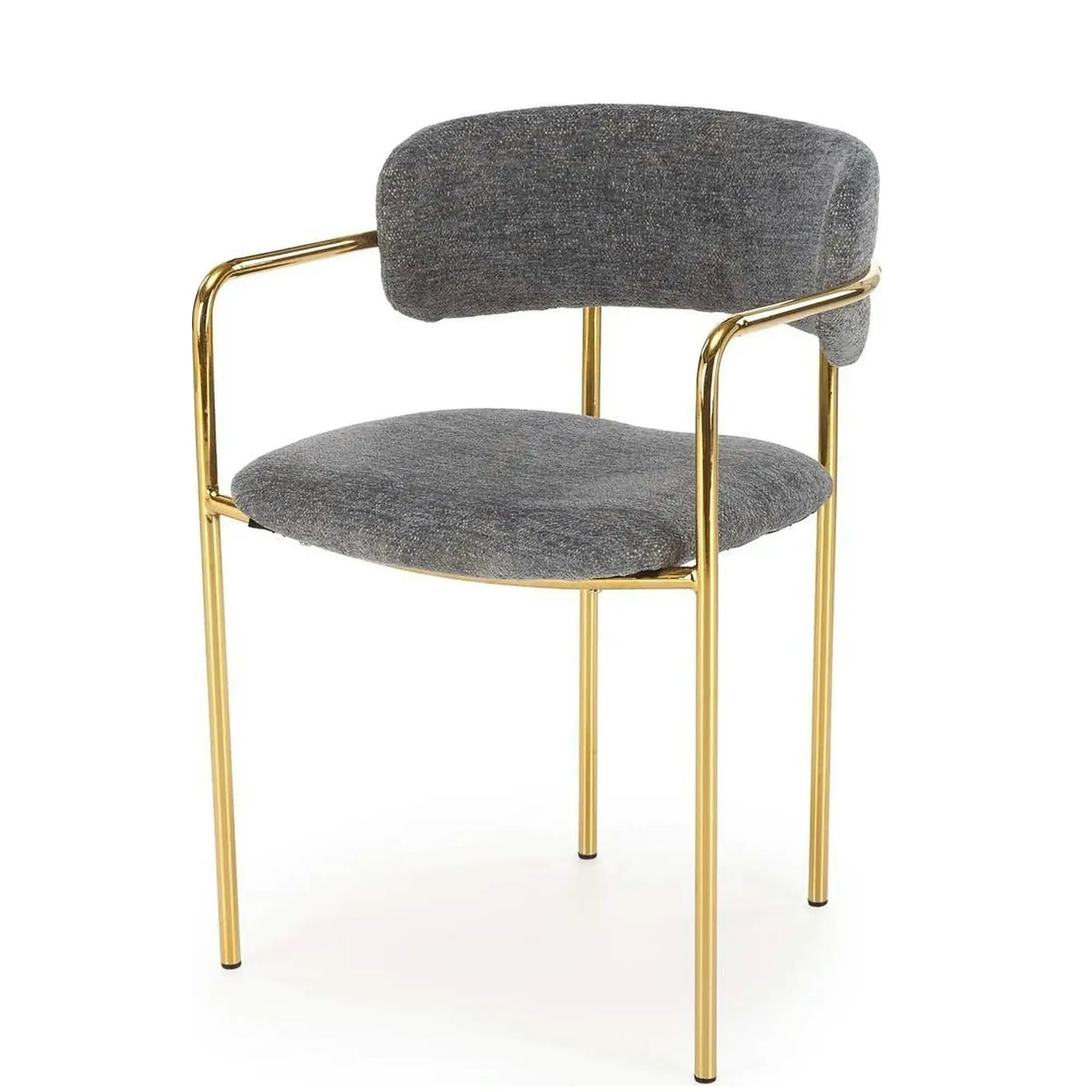 Scaun K537, gri/auriu, stofa clasica/metal, 54x56x76 cm