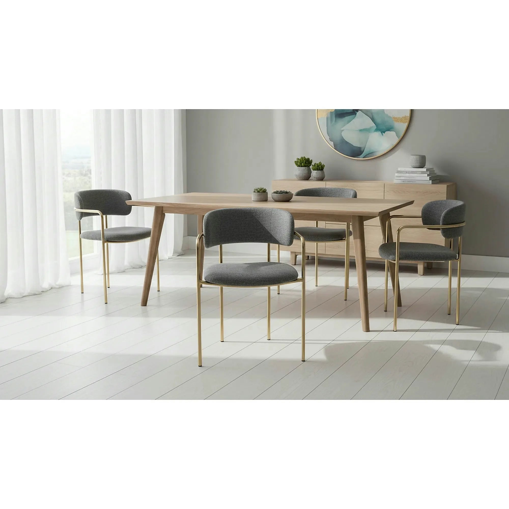 Scaun K537, gri/auriu, stofa clasica/metal, 54x56x76 cm
