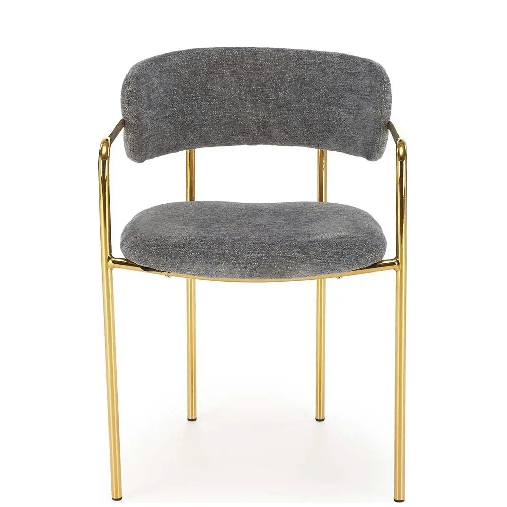 Scaun K537, gri/auriu, stofa clasica/metal, 54x56x76 cm