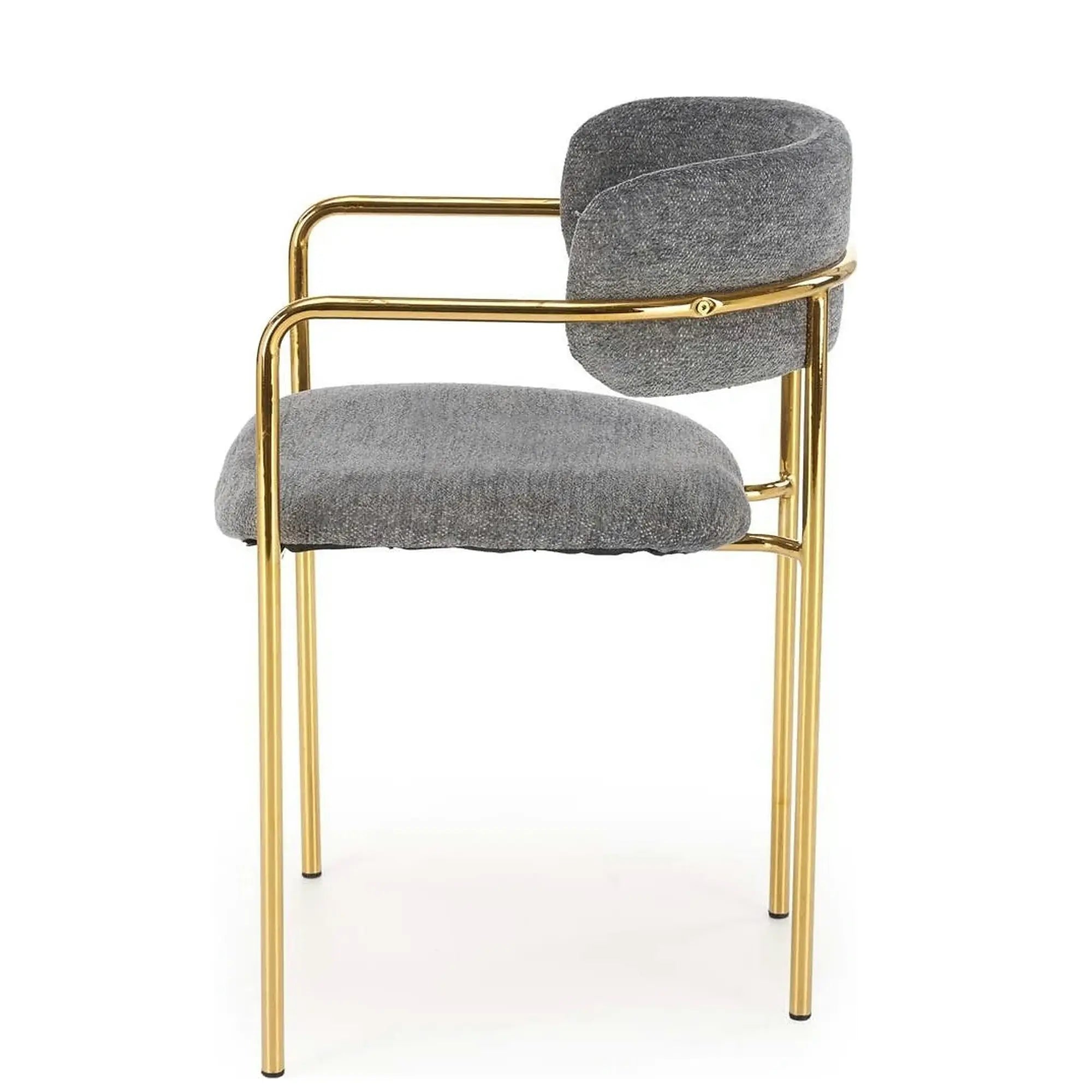 Scaun K537, gri/auriu, stofa clasica/metal, 54x56x76 cm