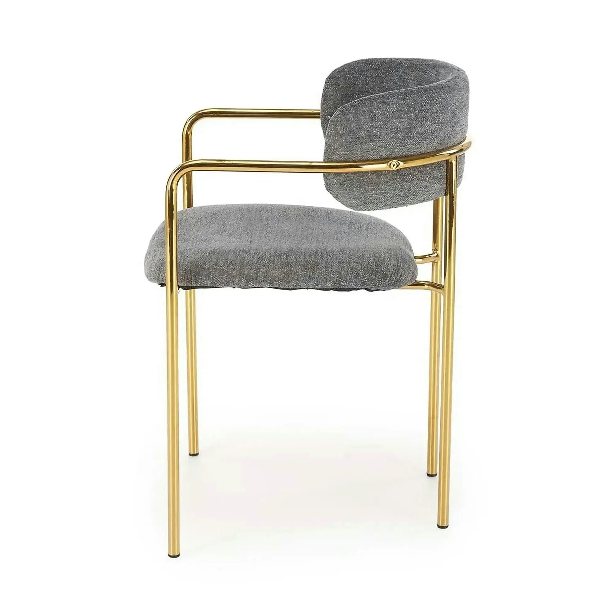 Scaun K537, gri/auriu, stofa clasica/metal, 54x56x76 cm