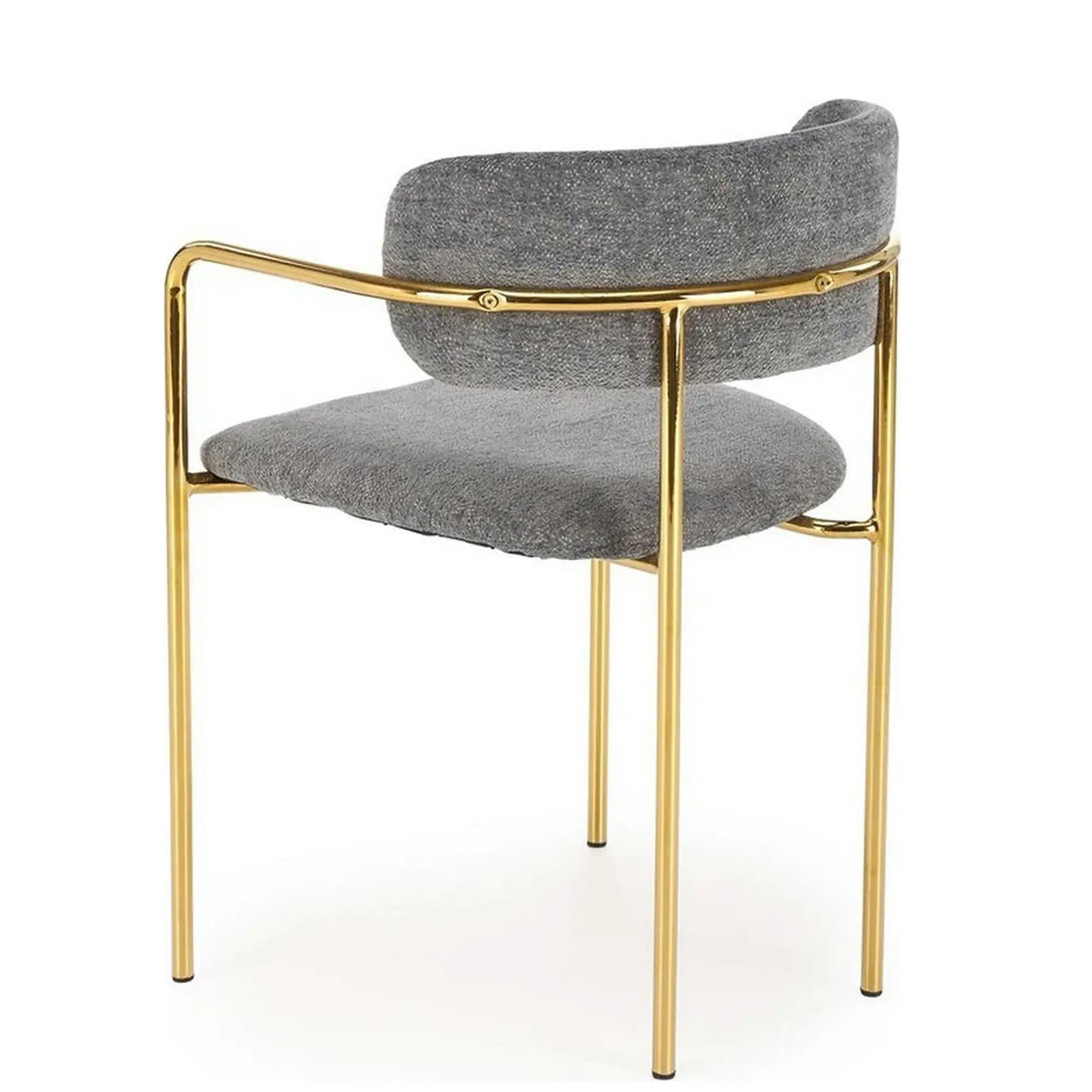 Scaun K537, gri/auriu, stofa clasica/metal, 54x56x76 cm