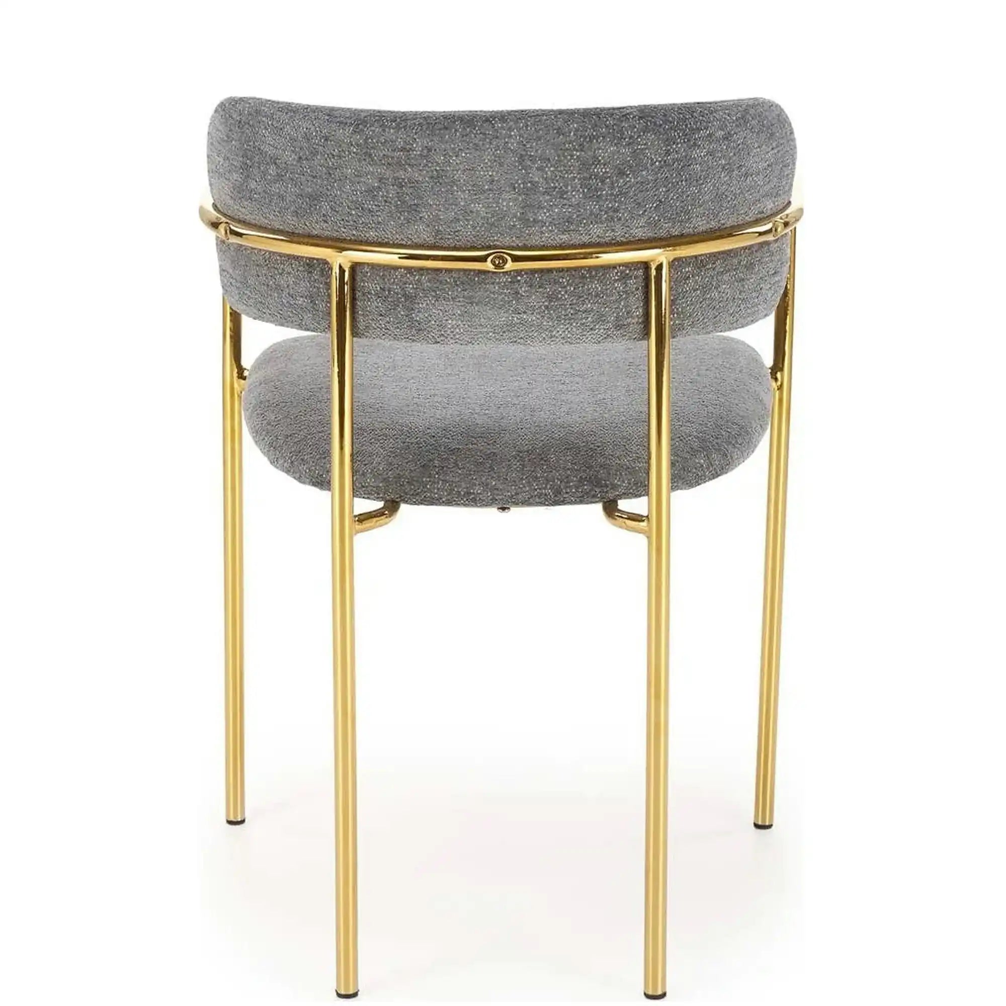 Scaun K537, gri/auriu, stofa clasica/metal, 54x56x76 cm
