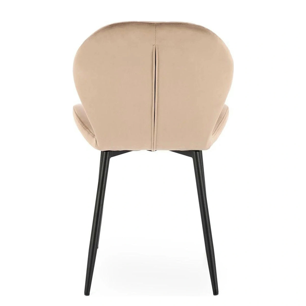 Scaun K538, bej/negru, stofa catifelata/metal, 48x57x85 cm