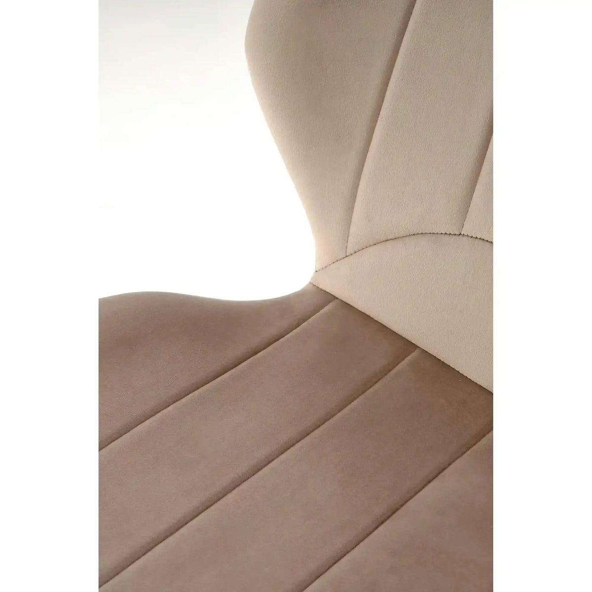 Scaun K538, bej/negru, stofa catifelata/metal, 48x57x85 cm