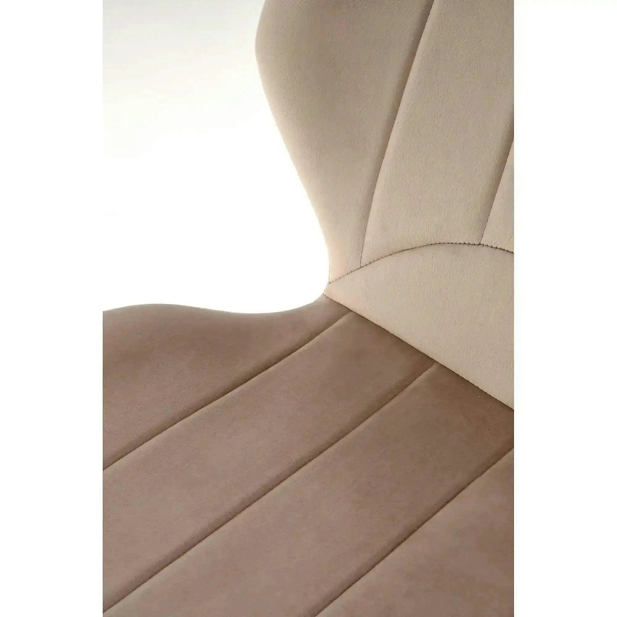 Scaun K538, bej/negru, stofa catifelata/metal, 48x57x85 cm