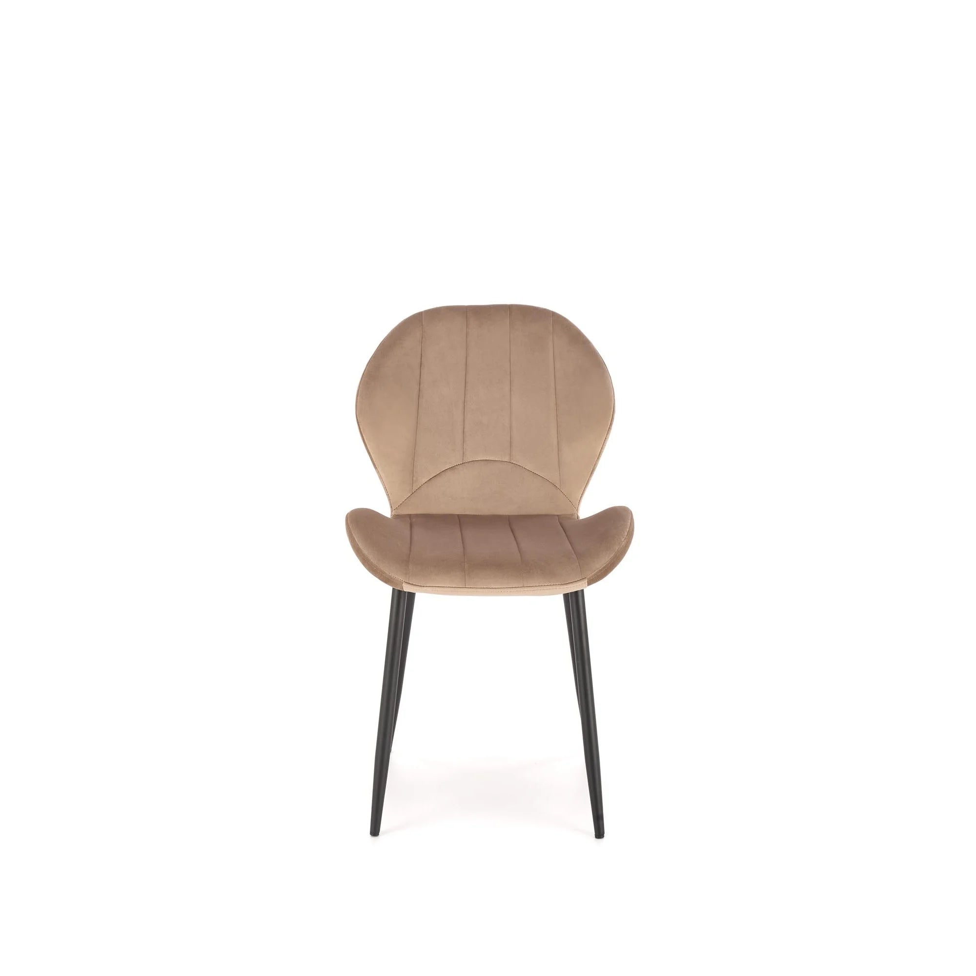 Scaun K538, bej/negru, stofa catifelata/metal, 48x57x85 cm