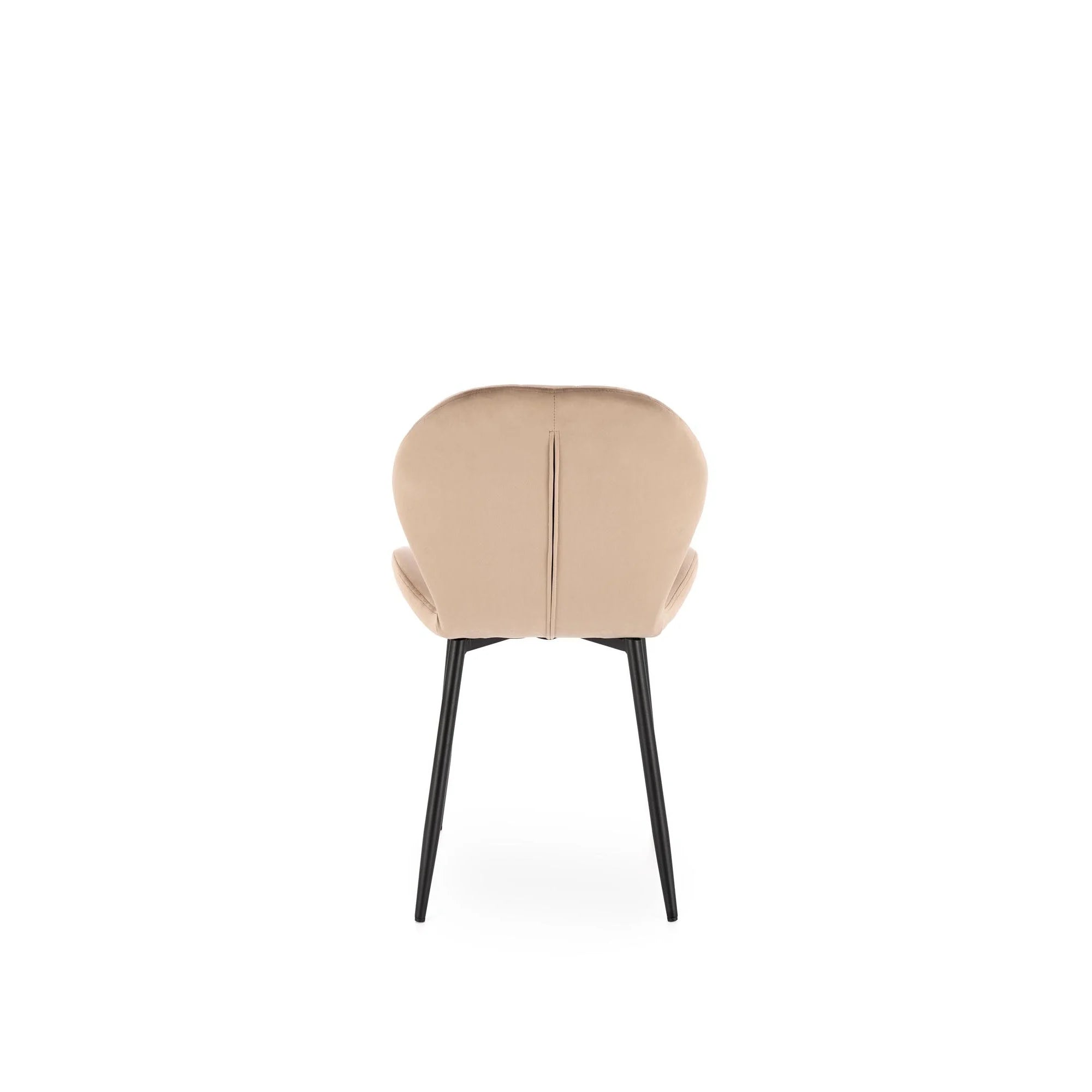 Scaun K538, bej/negru, stofa catifelata/metal, 48x57x85 cm
