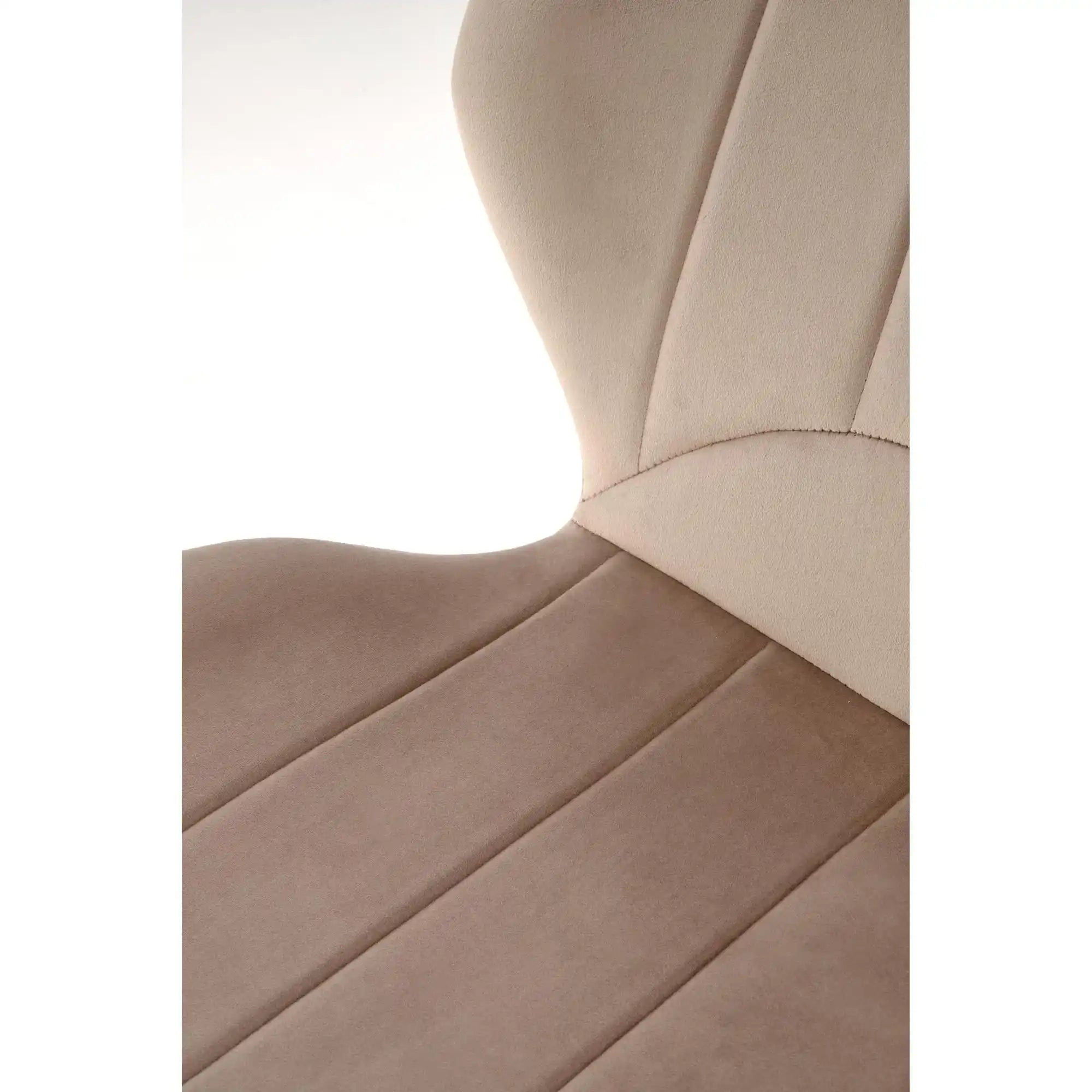 Scaun K538, bej/negru, stofa catifelata/metal, 48x57x85 cm