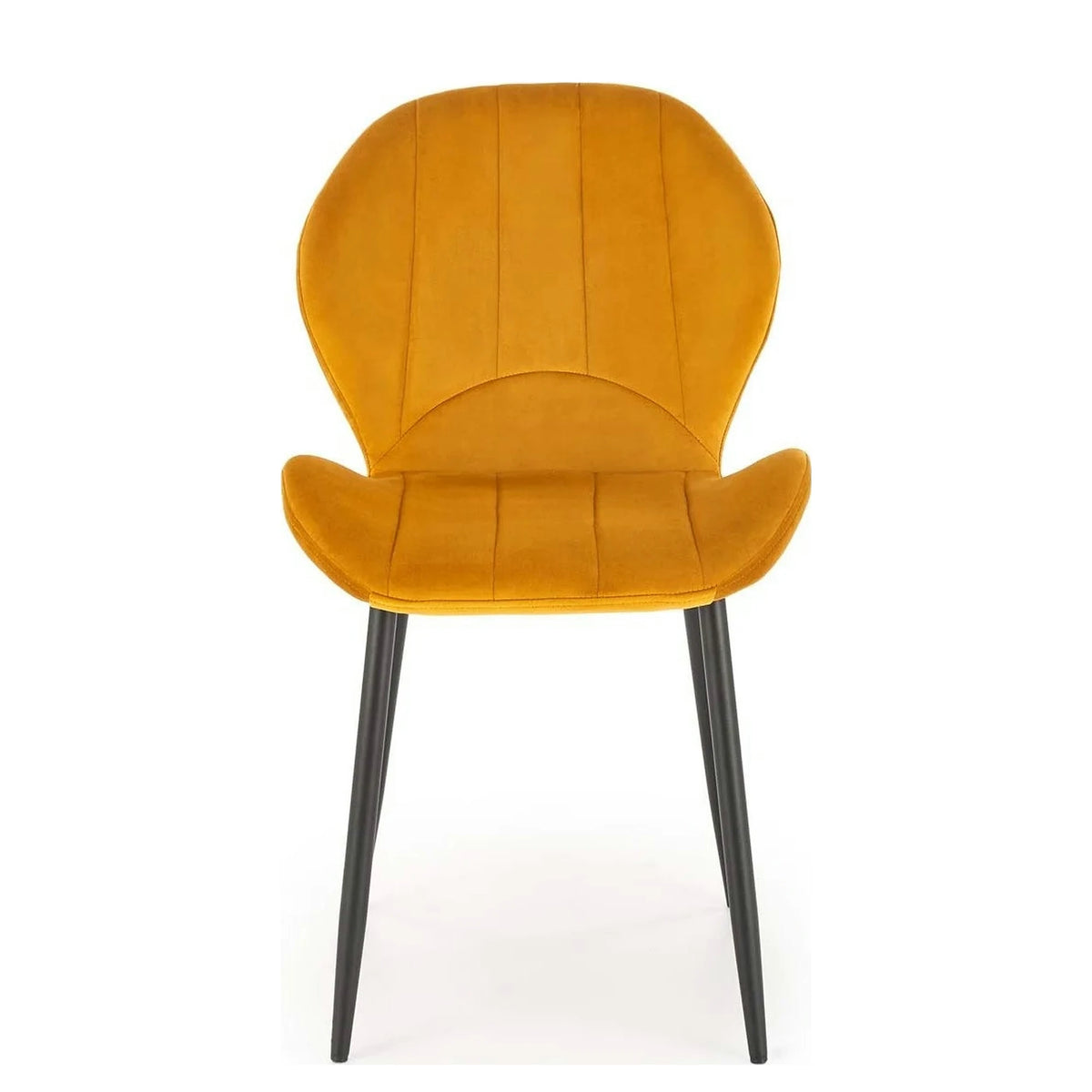 Scaun K538, galben mustar/negru, stofa catifelata/metal, 48x57x85 cm