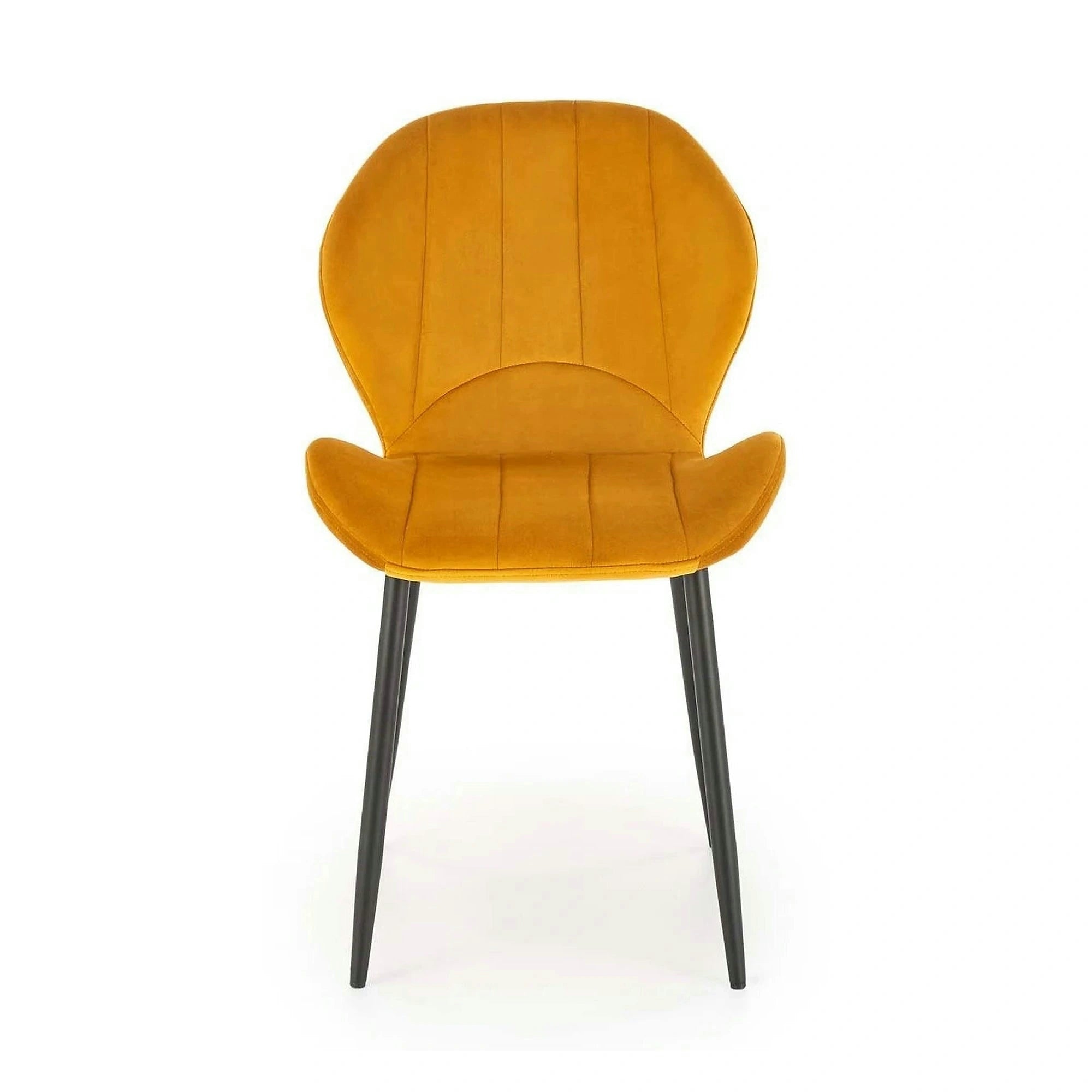 Scaun K538, galben mustar/negru, stofa catifelata/metal, 48x57x85 cm