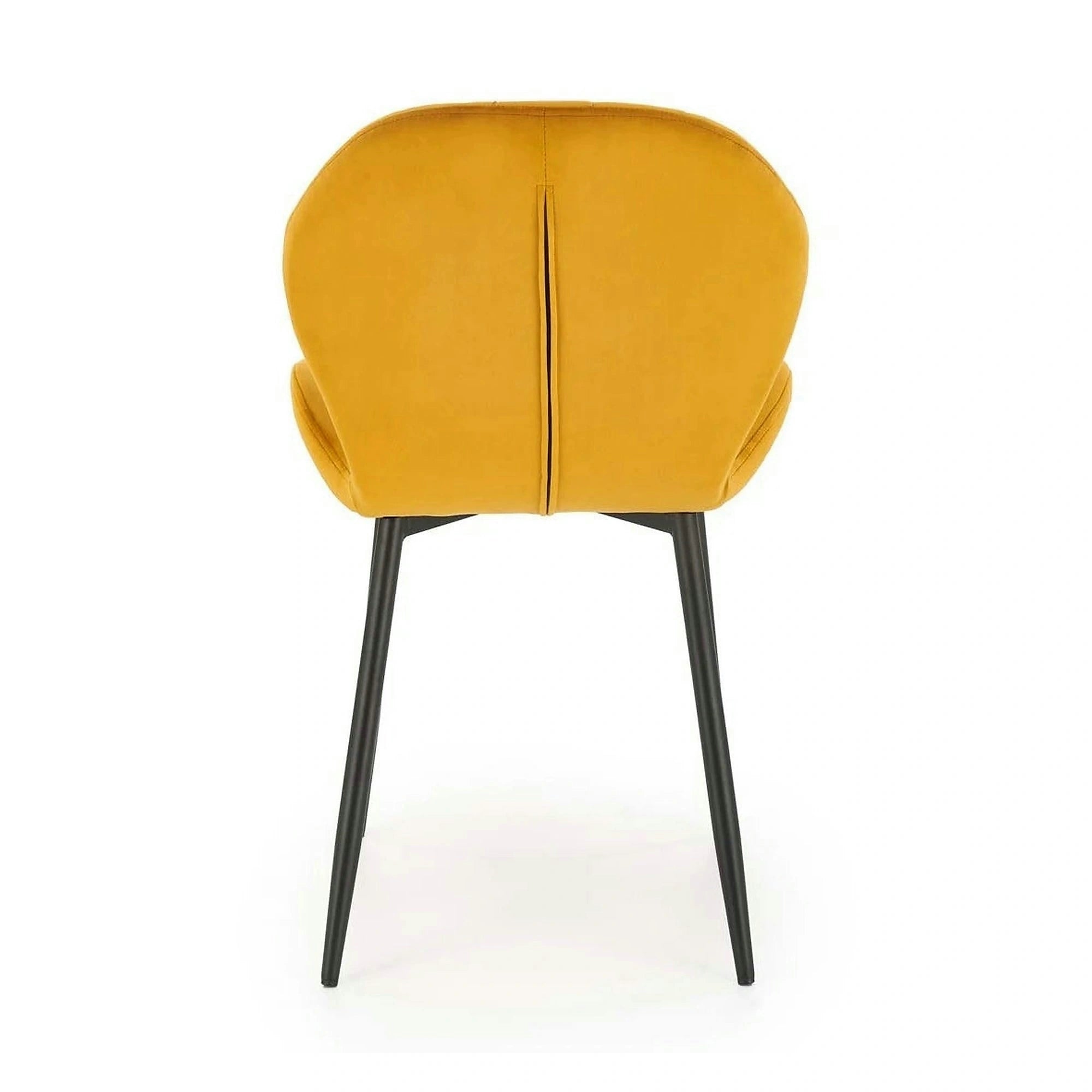 Scaun K538, galben mustar/negru, stofa catifelata/metal, 48x57x85 cm